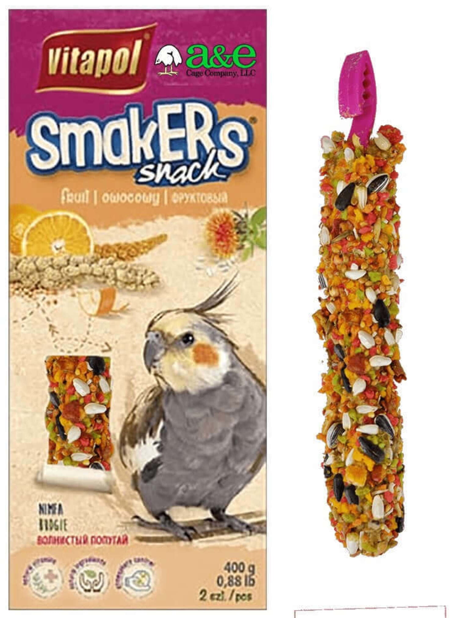 Picture of A&E Cage ZVP-2206 Treat Stick Cockatiel&#44; Fruit - Pack of 2