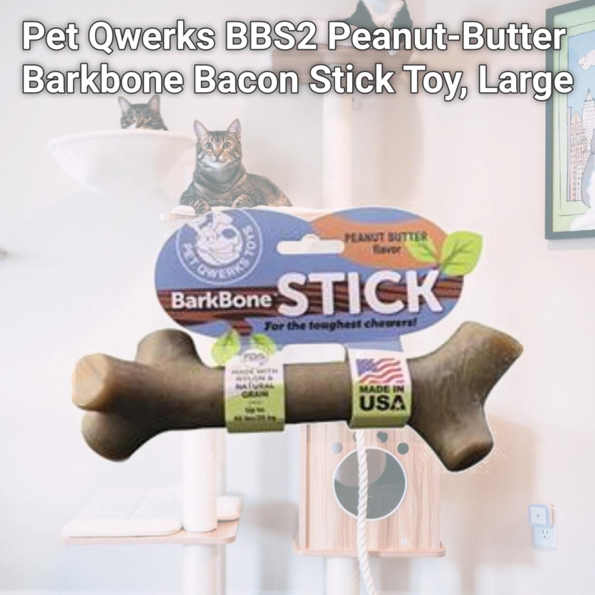 Picture of Pet Qwerks BBS2 Peanut-Butter Barkbone Bacon Stick Toy, Large
