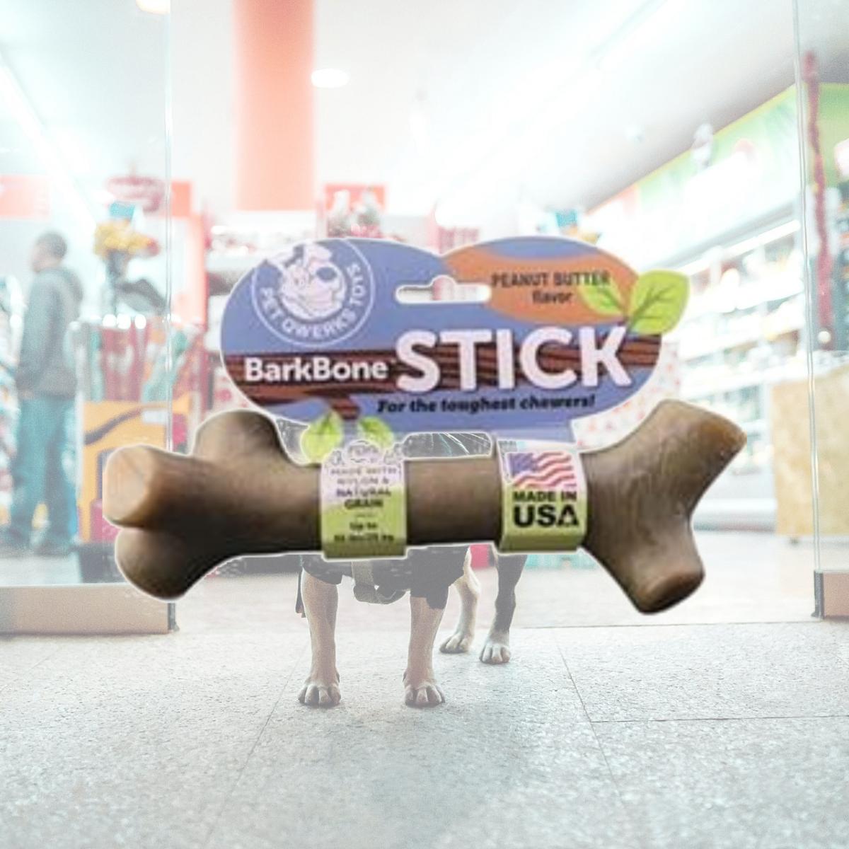 Picture of Pet Qwerks BBS2 Peanut-Butter Barkbone Bacon Stick Toy, Large