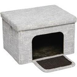 Picture of Midwest Homes for Pets 137-SLCOT Curious Cat Cube Cottage Silver
