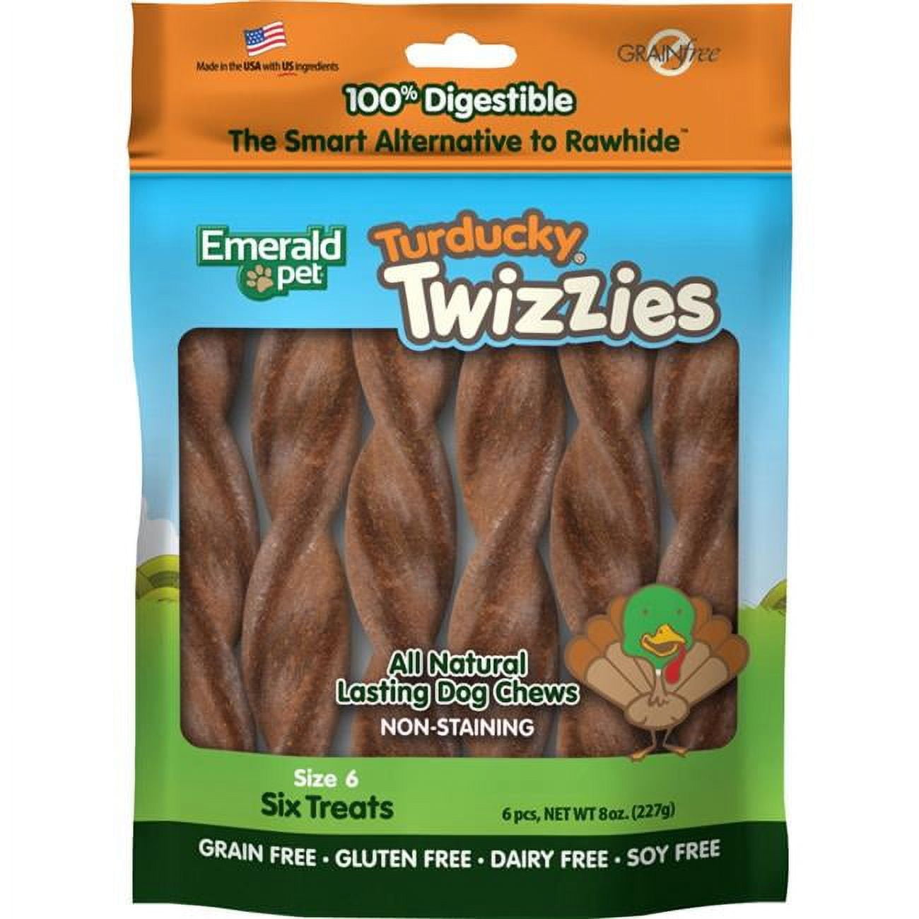 Picture of Emerald Pet Products 00623-T6T6 6 in. Twizzies Sticks - Turducky&#44; 6 per Pack - Pack of 12