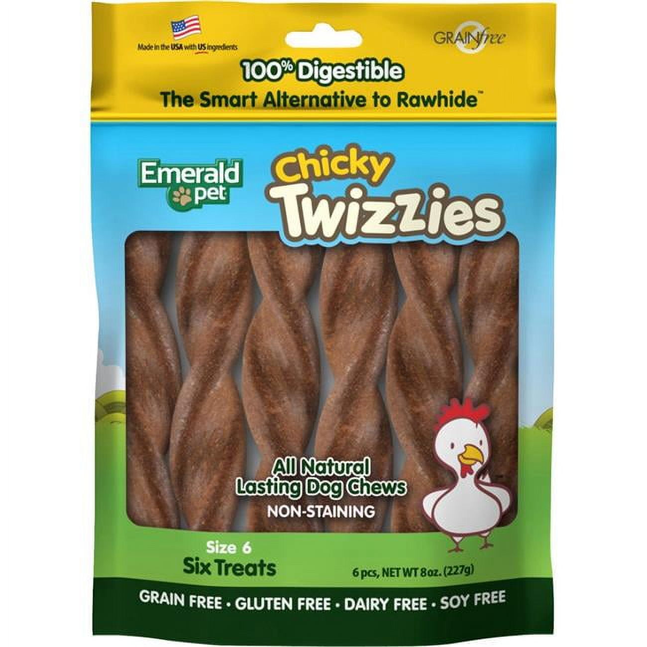 Picture of Emerald Pet Products 00624-T6C6 6 in. Twizzies Sticks - Chicky&#44; 6 per Pack - Pack of 12
