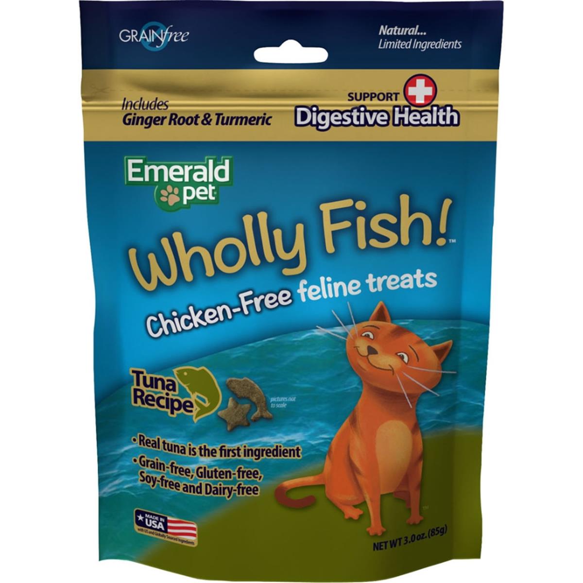 Picture of Emerald Pet Products 00643-CFTH 3 oz Wholly Fish Chicken-Free Cat Treats - Tuna DH&#44; Pack of 12