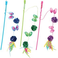 52112 Butterfly & Mylar Teaser Wand Cat Toy - Assorted Color