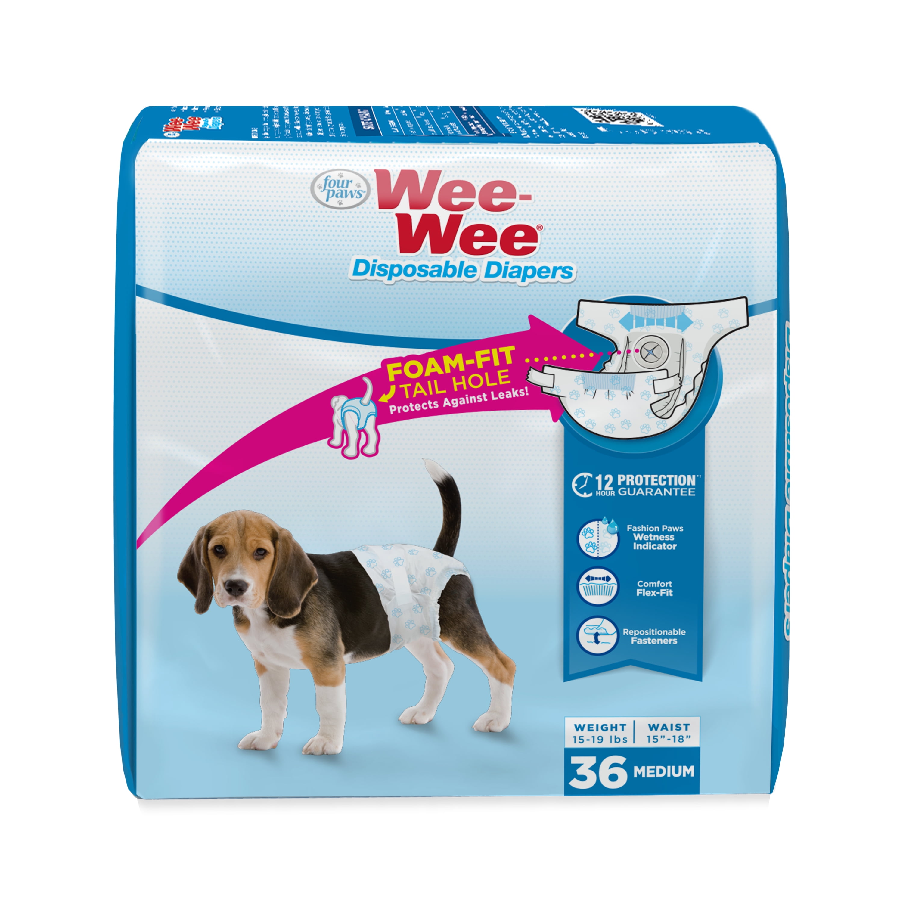 Picture of Four Paws Products 100534952 Wee-Wee Disposable Diapers - 36 Count