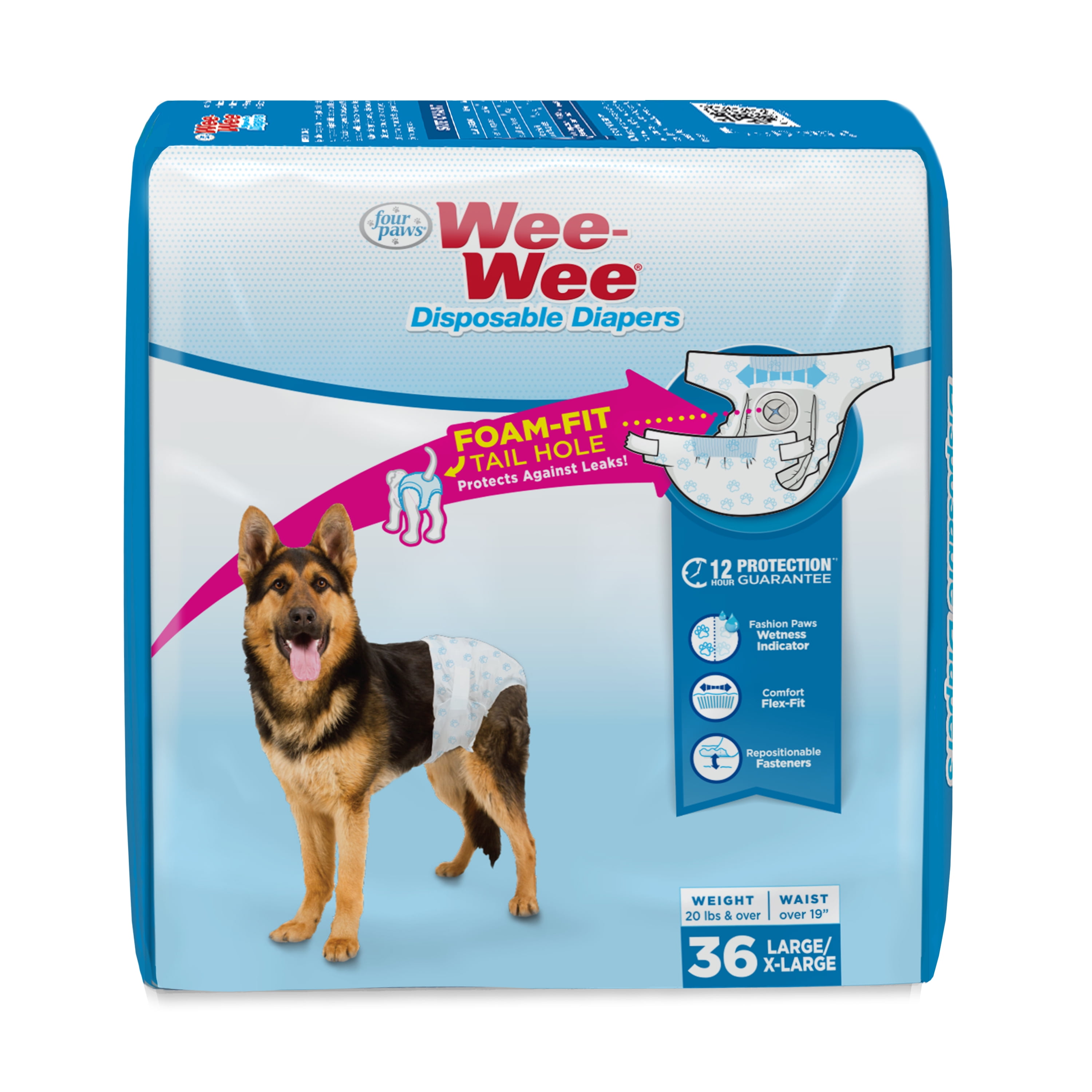 Picture of Four Paws Products 100534953 Wee-Wee Disposable Diapers - 36 Count
