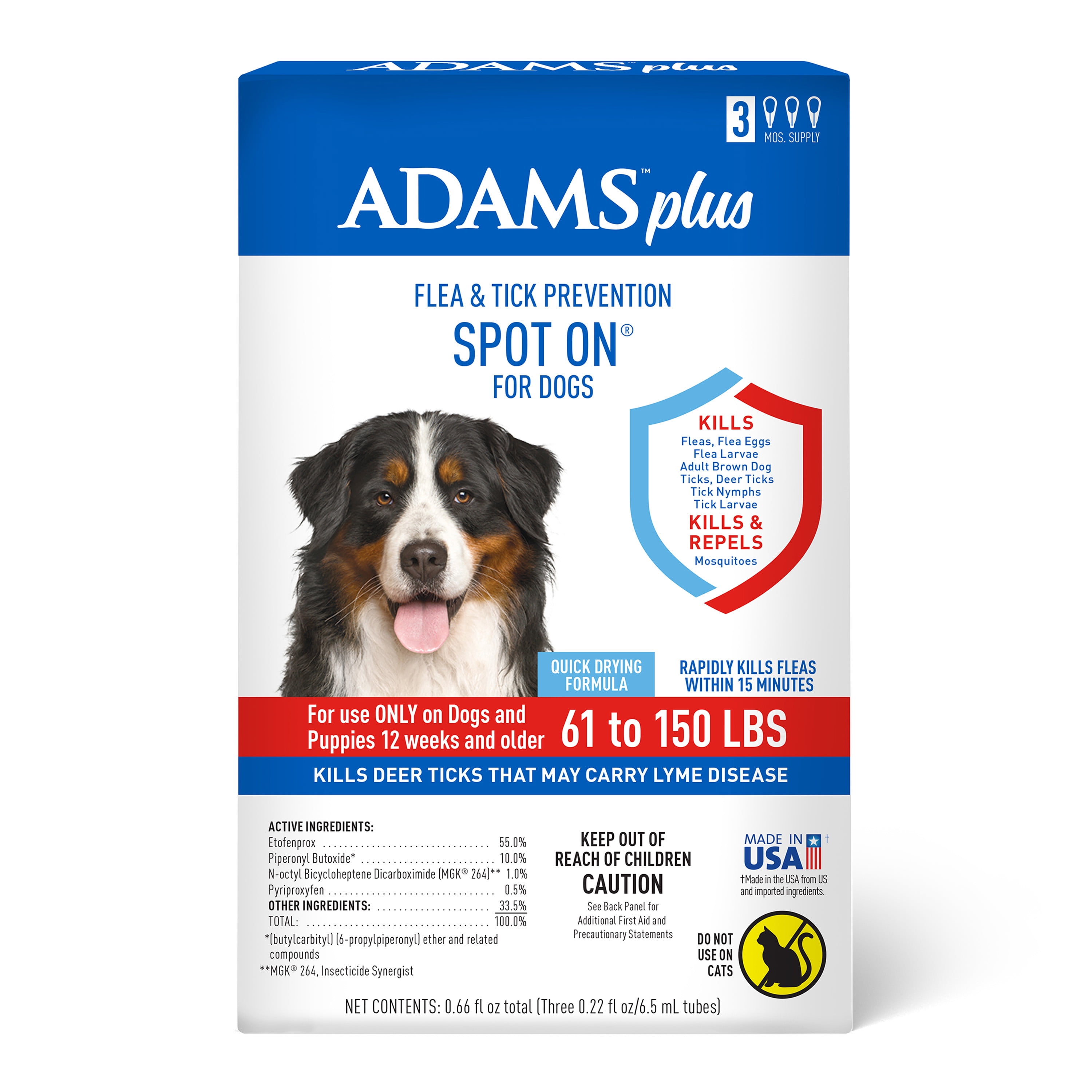 Picture of Farnam Pet 100542202 3 Month Adams Plus Flea & Tick Spot On Dog - Extra Large