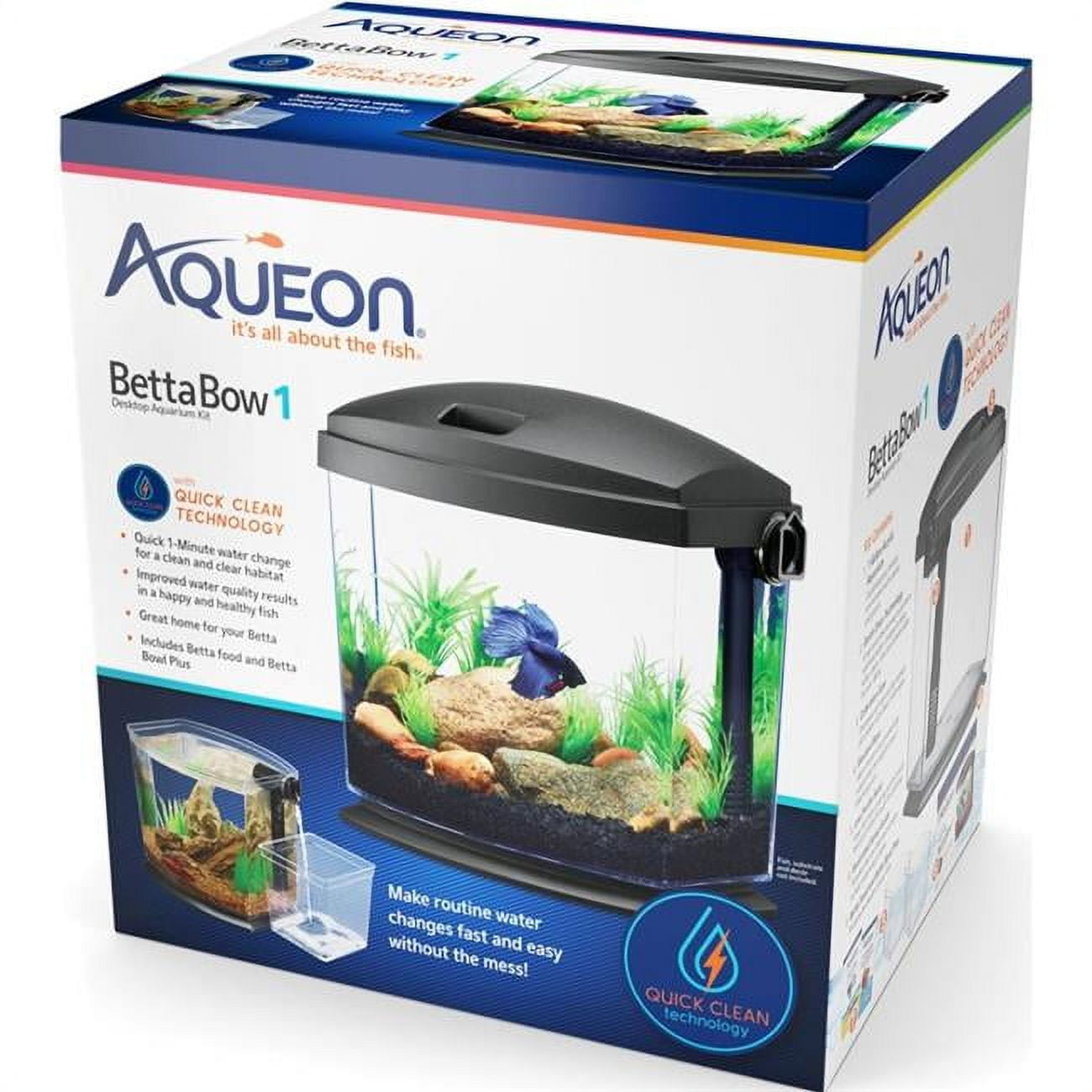 Picture of Aqueon-Glass 100542857 1 gal Betta Bow Quickclean