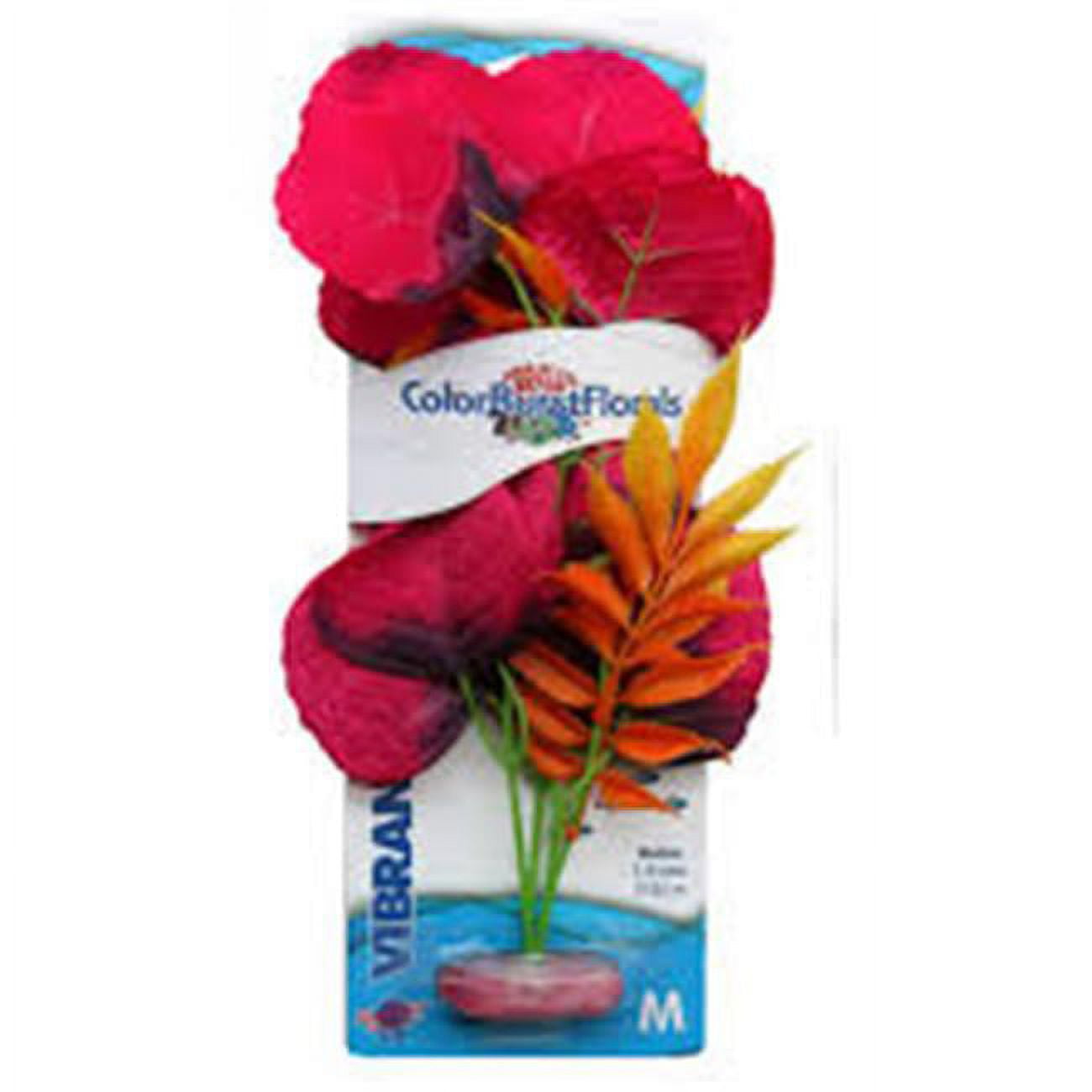 Picture of Blue Ribbon Pet Products CB-331-RD Colorburst Florals Melon Leaf Silk Style Plant, Red - Medium