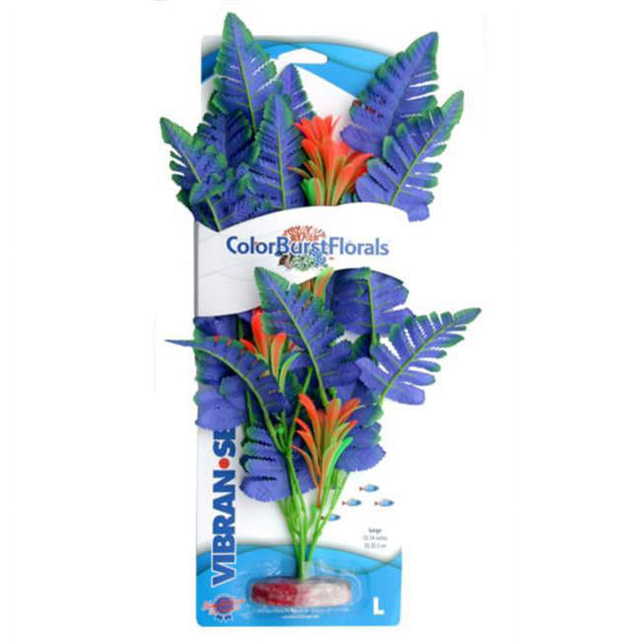 Picture of Blue Ribbon Pet Products CB-434-BL Colorburst Florals Butterfly Sword Silk Plant&#44; Blue - Large