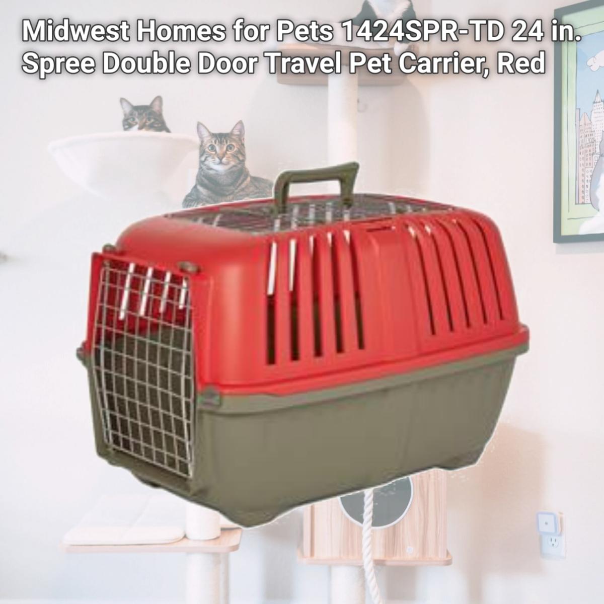 Picture of Midwest Homes for Pets 1424SPR-TD 24 in. Spree Double Door Travel Pet Carrier, Red