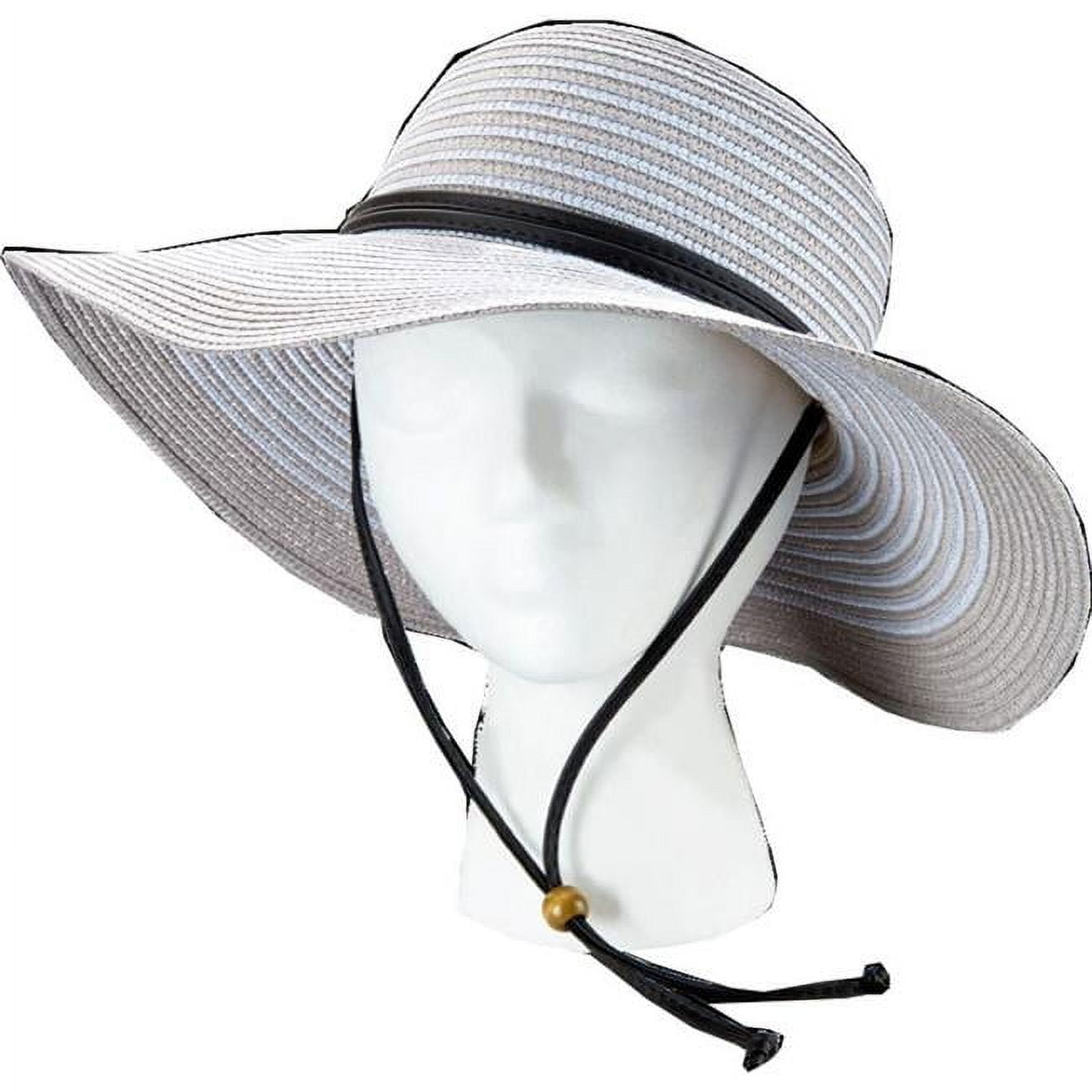 Picture of Principle Plastics 4406GY Women Braided Wide Brim Hat&#44; Gray - One Size