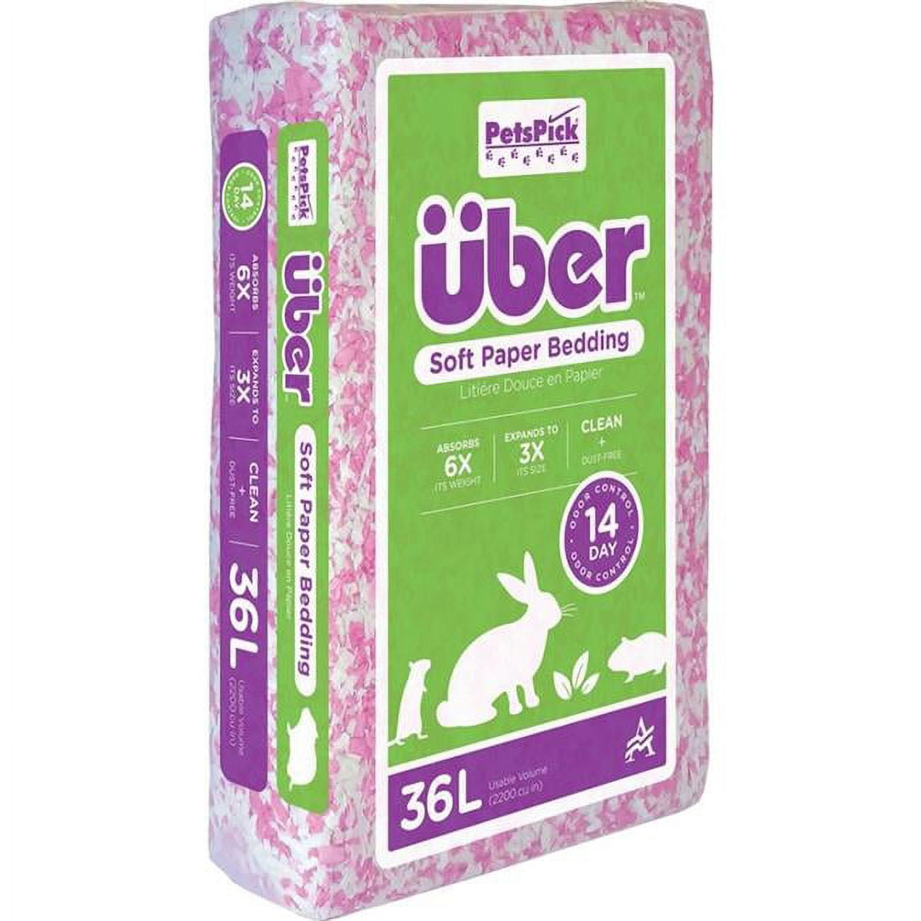 Picture of American Wood Fibers 80500-2200PWUBPKPNK Uber Soft Paper Pet Bedding&#44; Pink & White