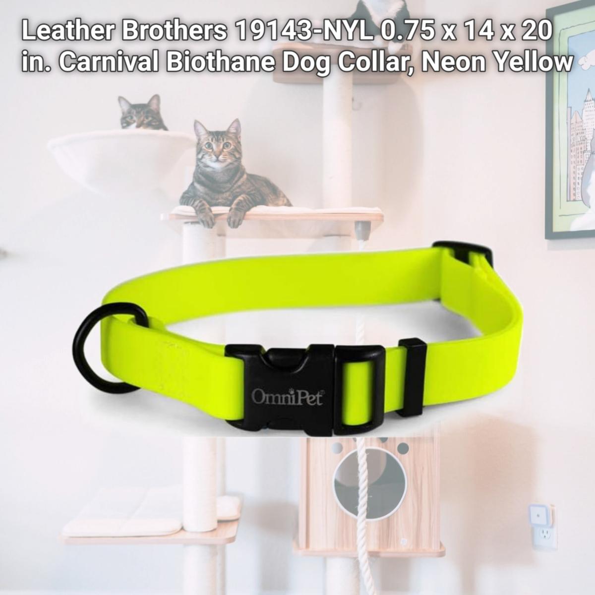 Picture of Leather Brothers 19143-NYL 0.75 x 14 x 20 in. Carnival Biothane Dog Collar, Neon Yellow