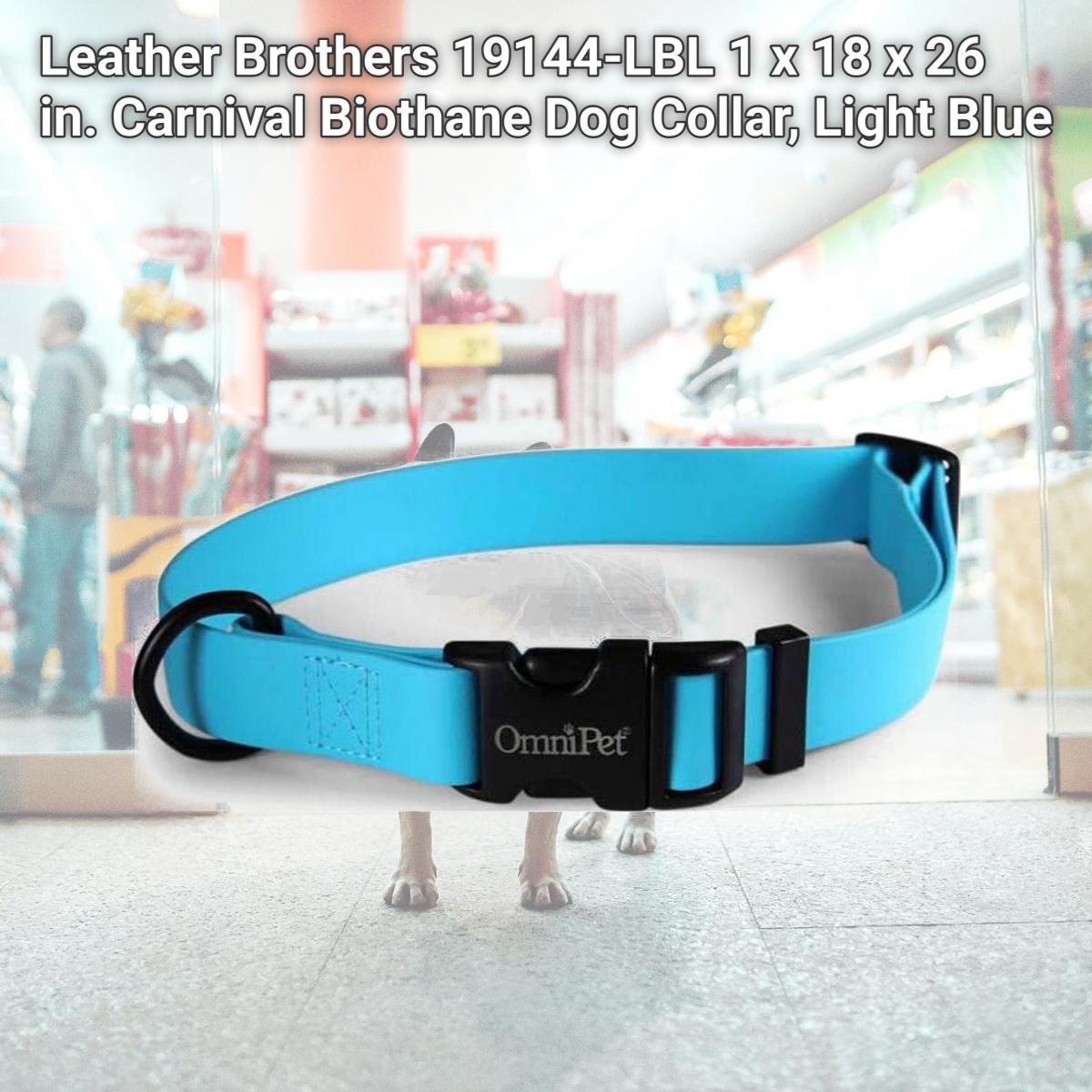 Picture of Leather Brothers 19144-LBL 1 x 18 x 26 in. Carnival Biothane Dog Collar, Light Blue