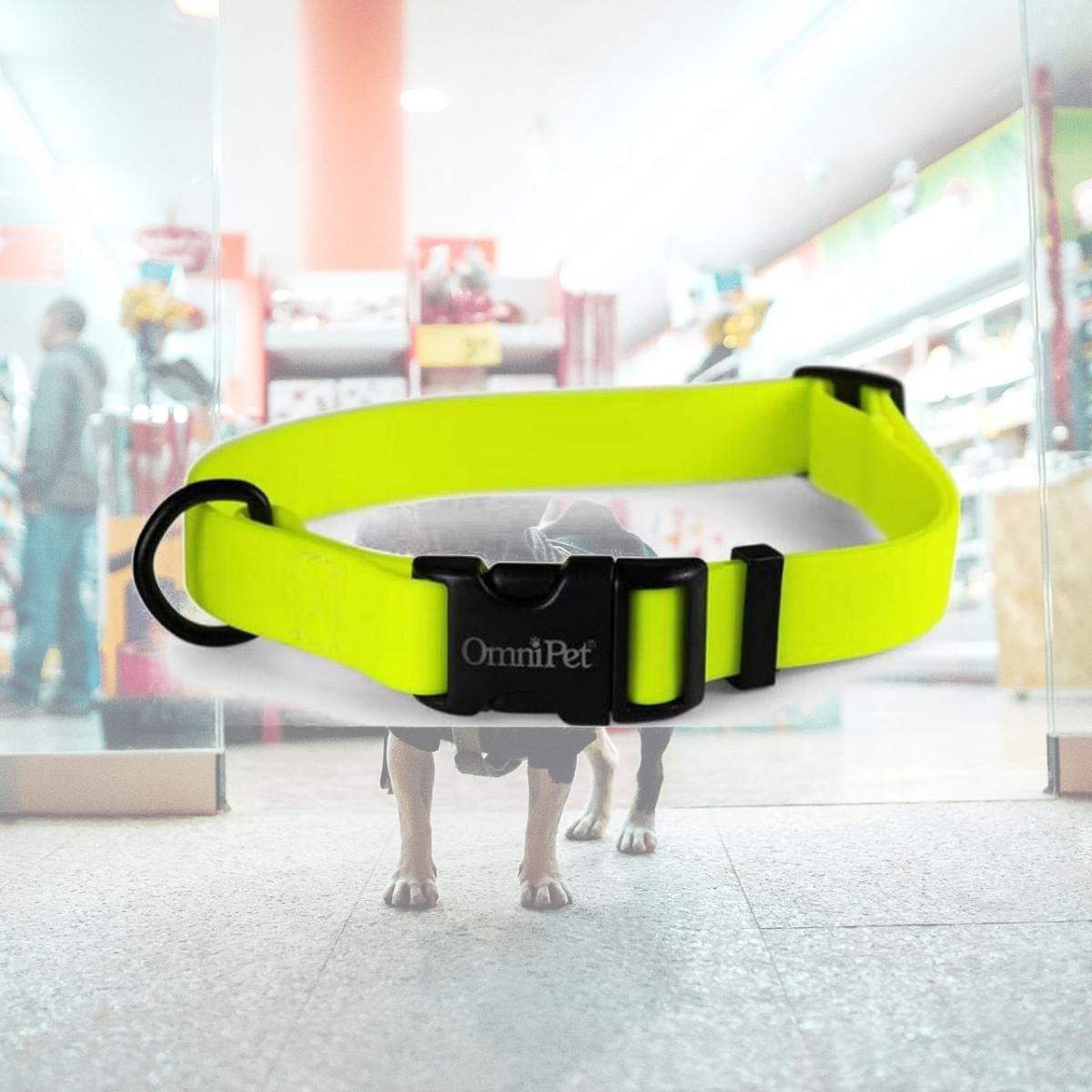Picture of Leather Brothers 19144-NYL 1 x 18 x 26 in. Carnival Biothane Dog Collar, Neon Yellow