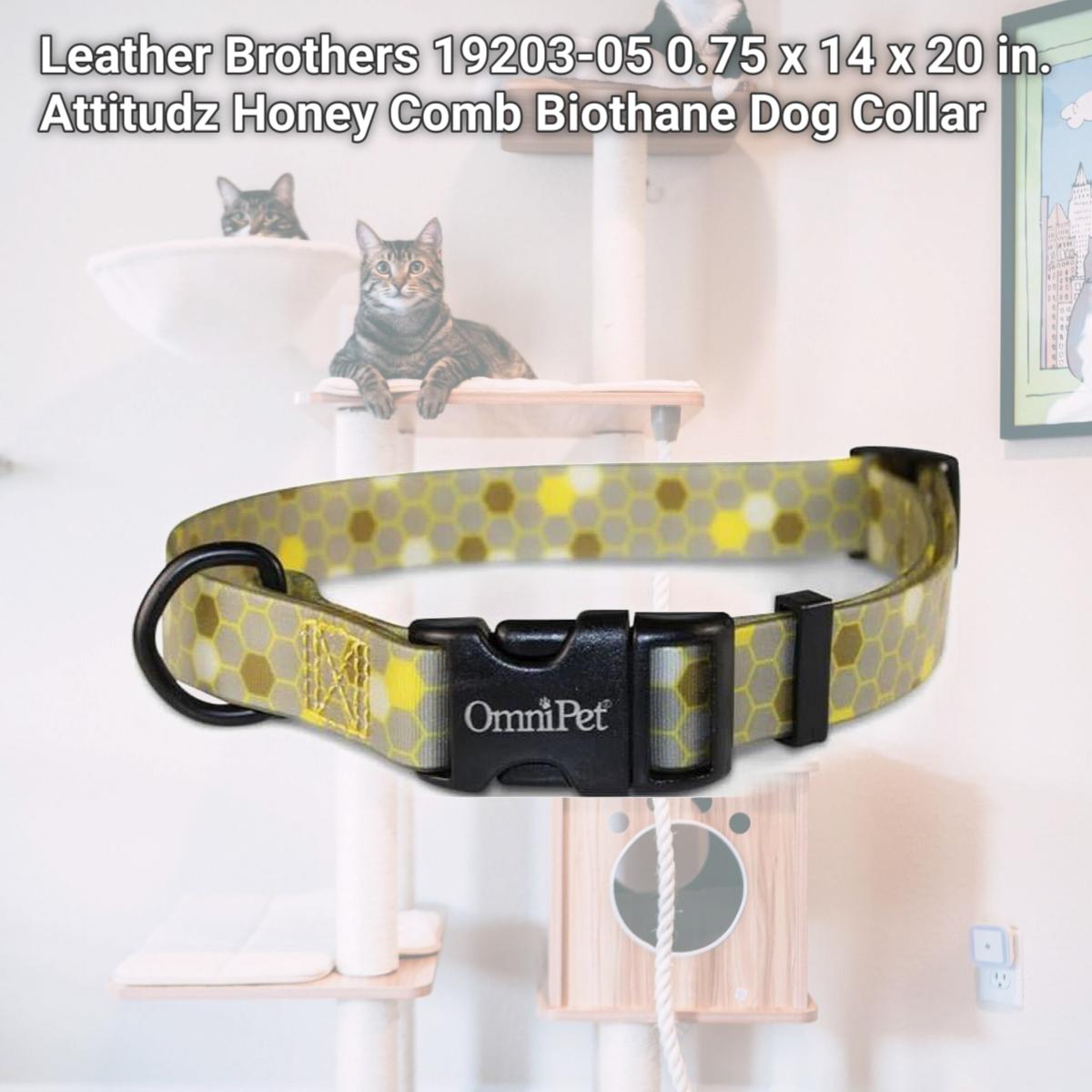 Picture of Leather Brothers 19203-05 0.75 x 14 x 20 in. Attitudz Honey Comb Biothane Dog Collar