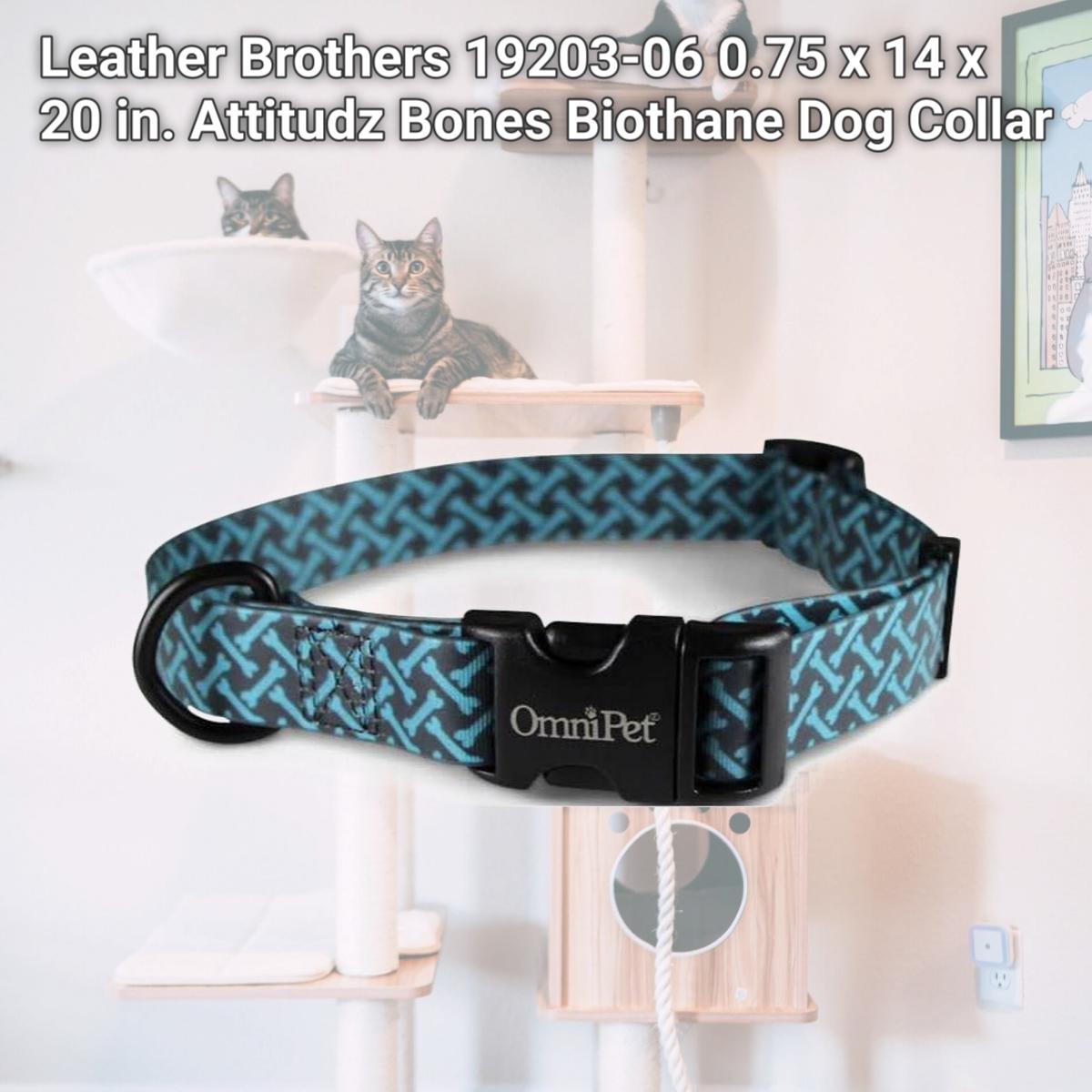 Picture of Leather Brothers 19203-06 0.75 x 14 x 20 in. Attitudz Bones Biothane Dog Collar
