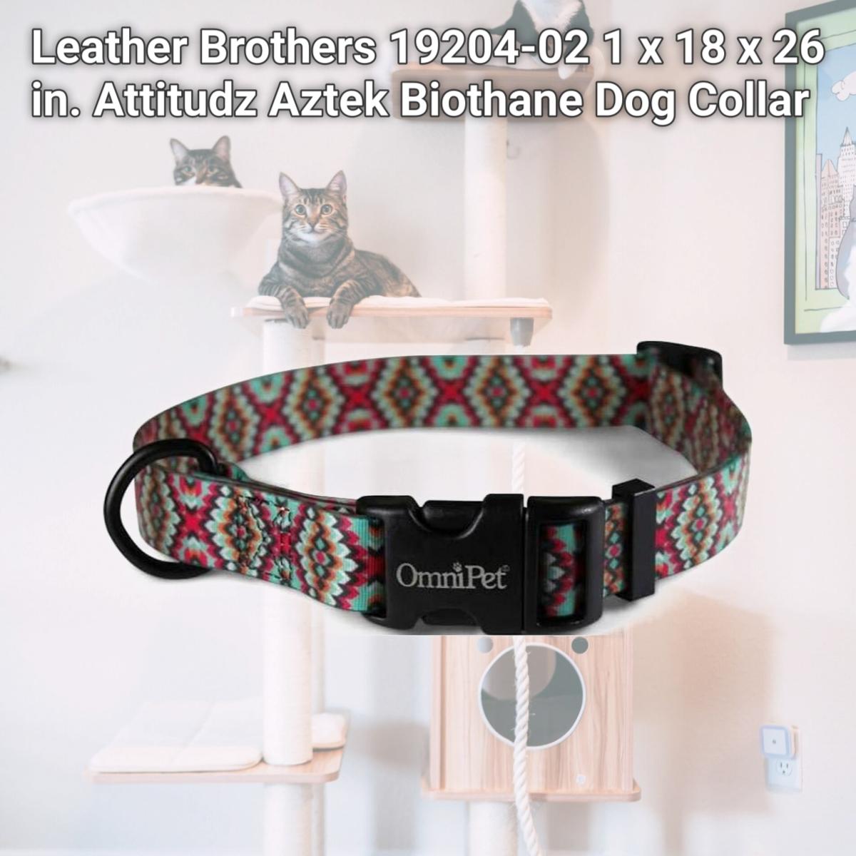 Picture of Leather Brothers 19204-02 1 x 18 x 26 in. Attitudz Aztek Biothane Dog Collar