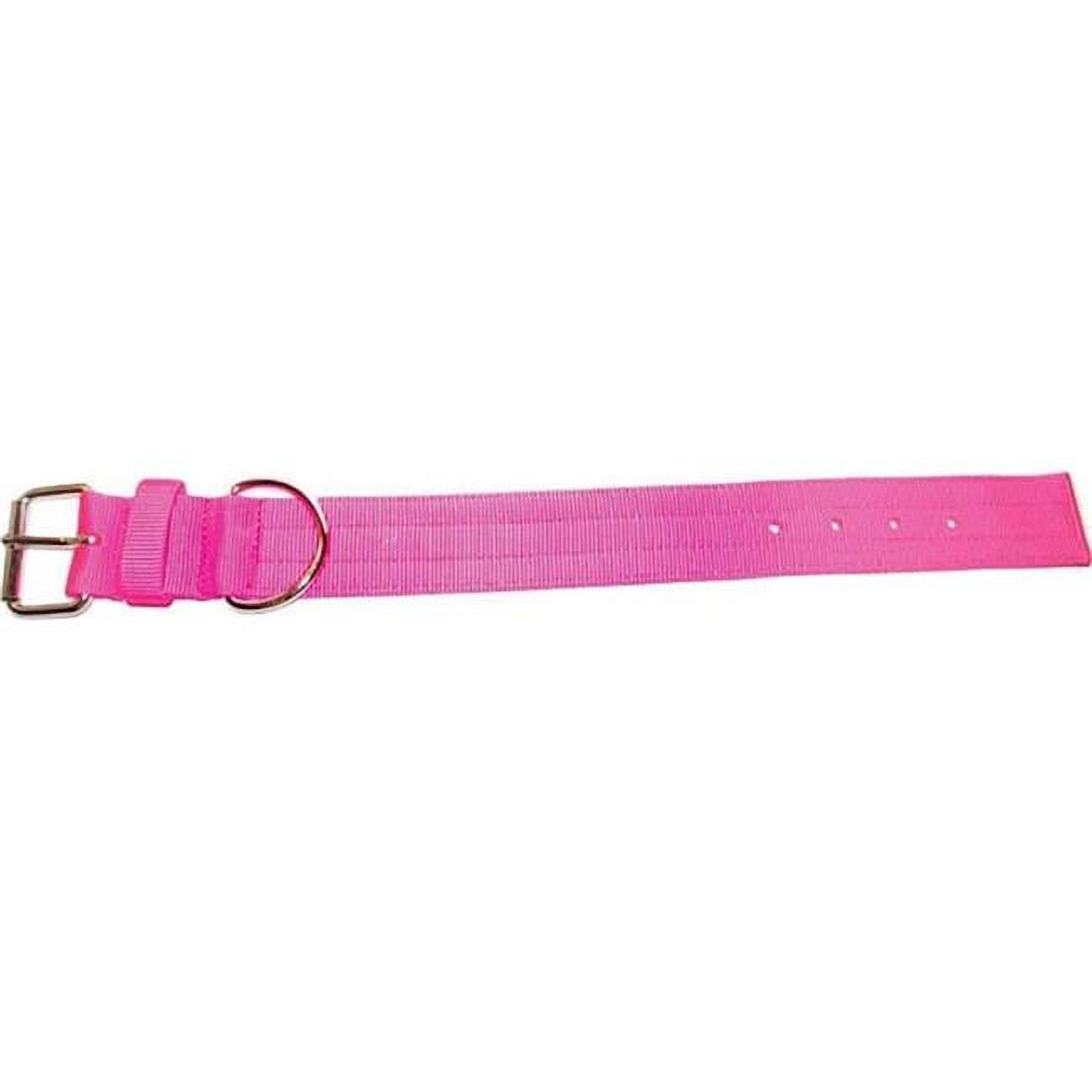 Picture of Leather Brothers 200N-NPK21 2 x 21 in. Bravo 2 Ply Nylon Dog Collar, Neon Pink