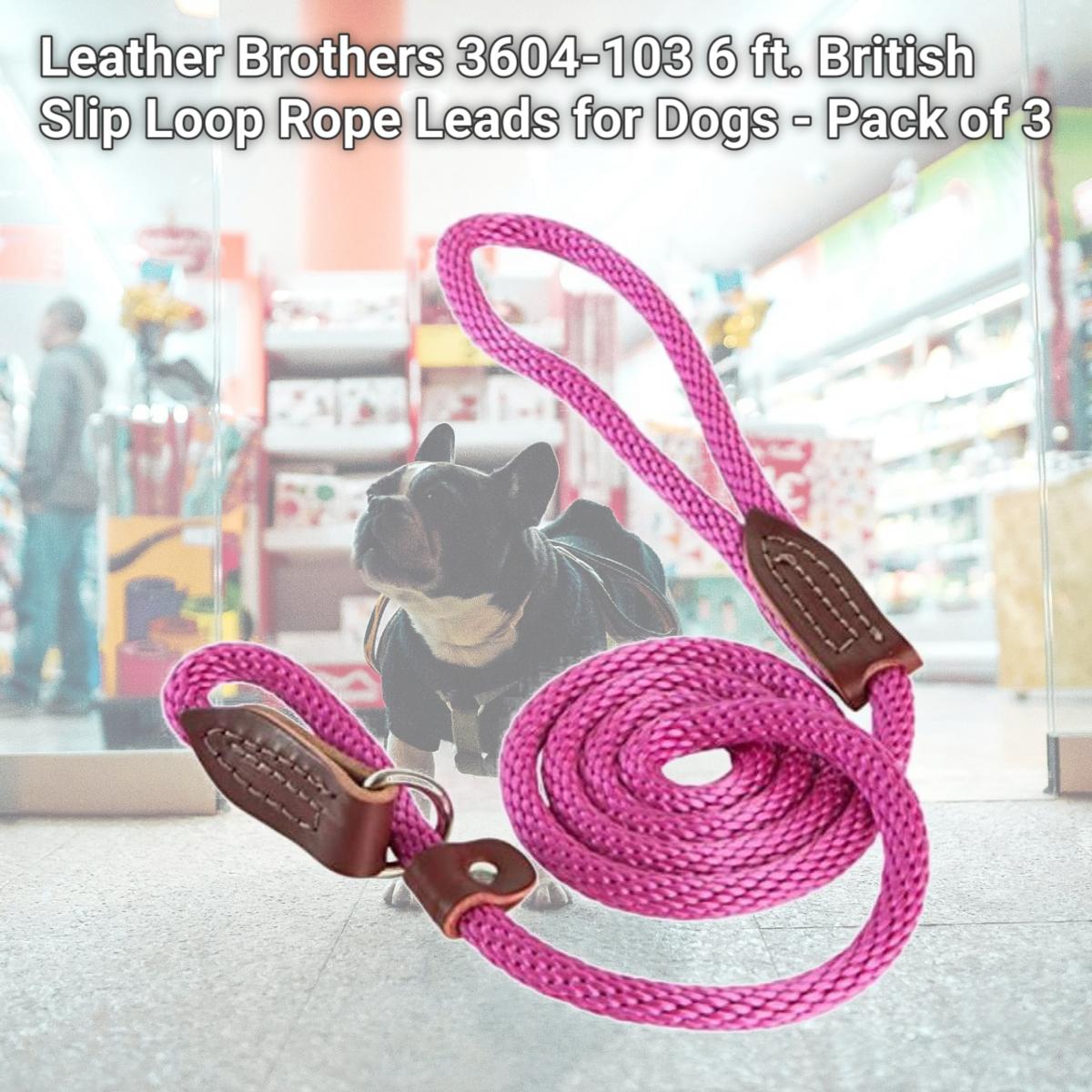 Picture of Leather Brothers 3604-103 6 ft. British Slip Loop Rope Leads for Dogs - Pack of 3