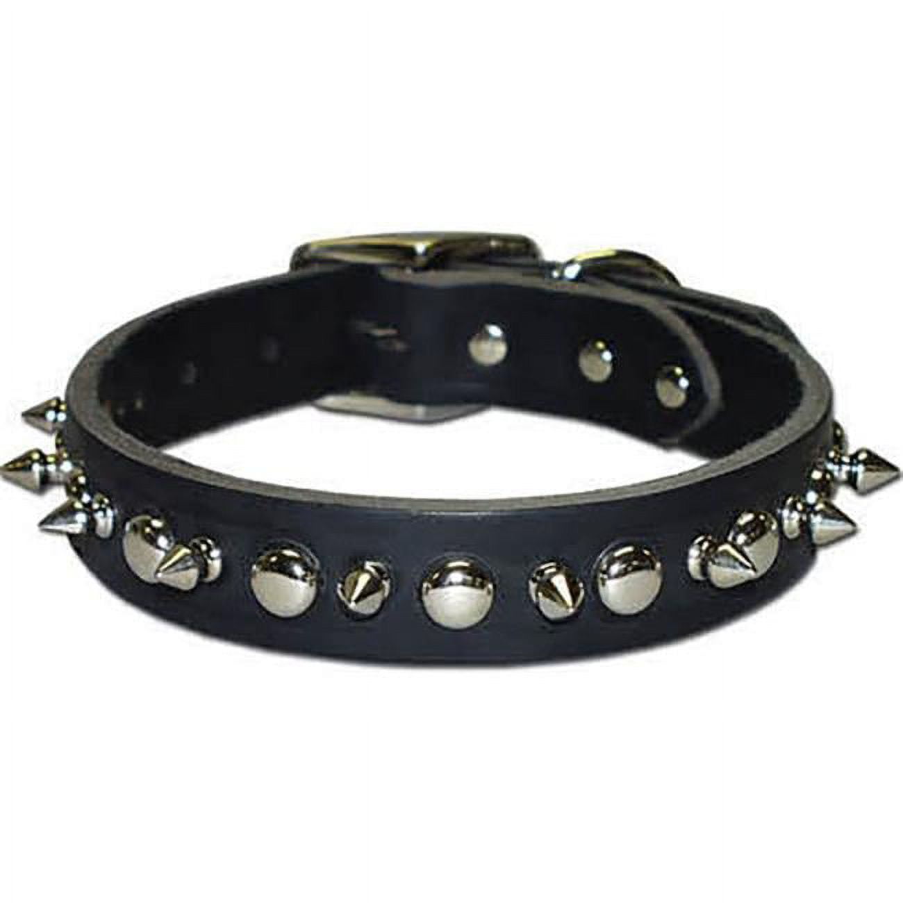Picture of Leather Brothers 38LKS-BK10 0.37 x 10 in. Latigo Leather 1 Ply Spiked Dog Collar, Black