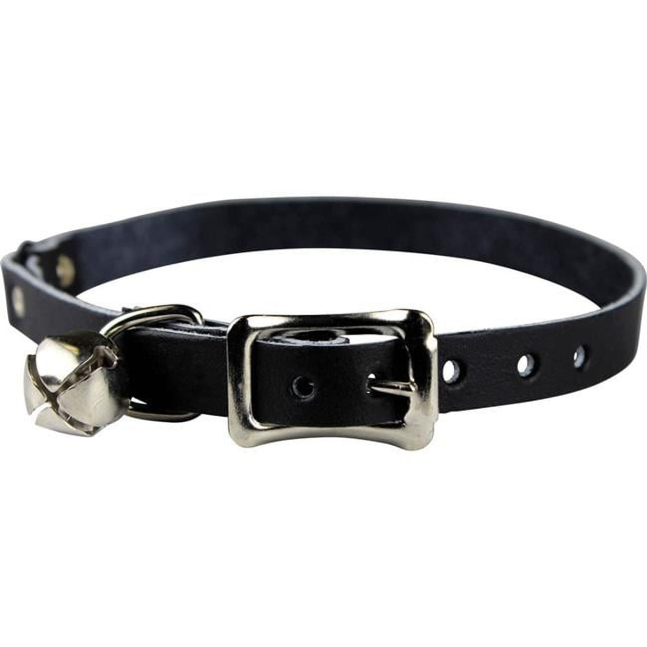 Picture of Leather Brothers 3952-BK 0.37 x 8-12 in. Signature Leather Safety Stretch Cat Collar, Black