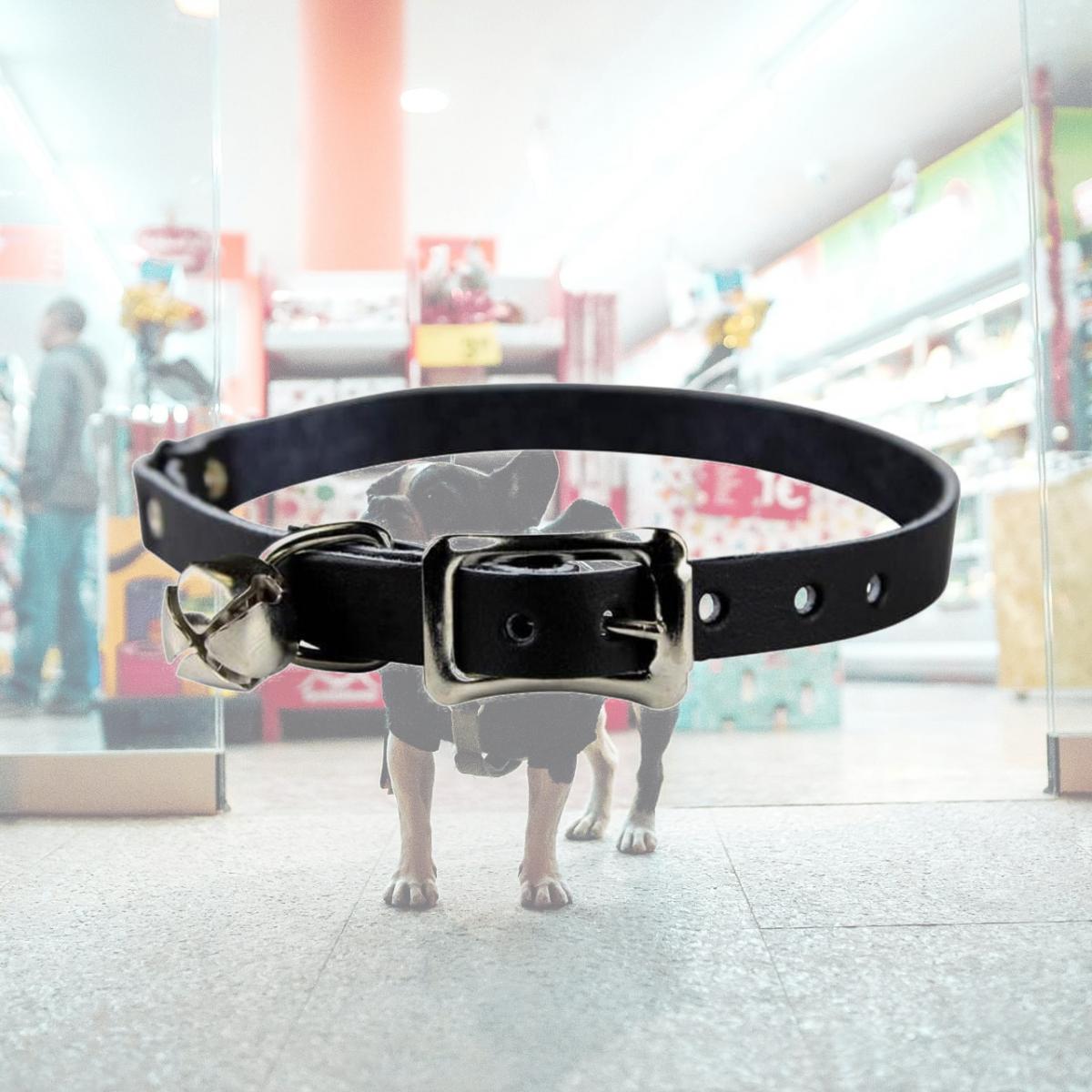 Picture of Leather Brothers 3952-BK 0.37 x 8-12 in. Signature Leather Safety Stretch Cat Collar, Black