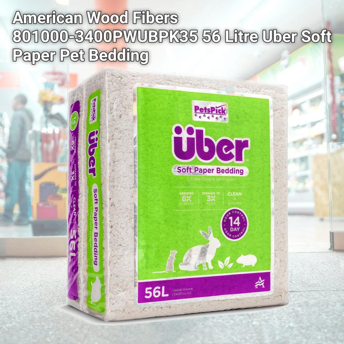 Picture of American Wood Fibers 801000-3400PWUBPK35 56 Litre Uber Soft Paper Pet Bedding