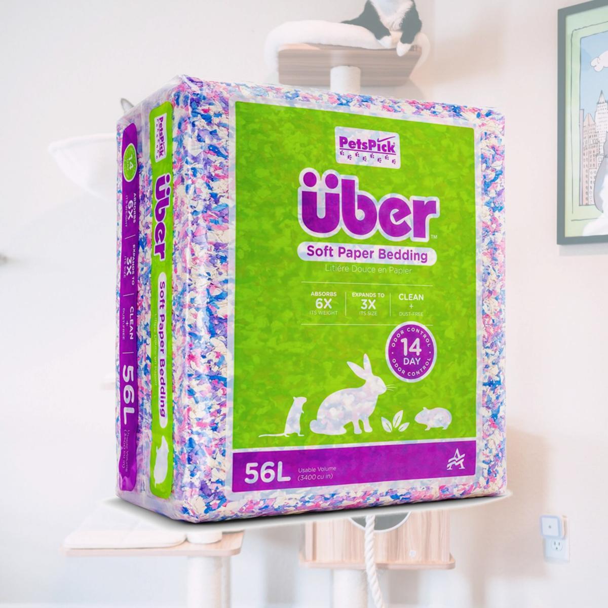 Picture of American Wood Fibers 801000-3400PWUBPKCO 56 Litre Uber Soft Paper Pet Bedding&#44; Confeti