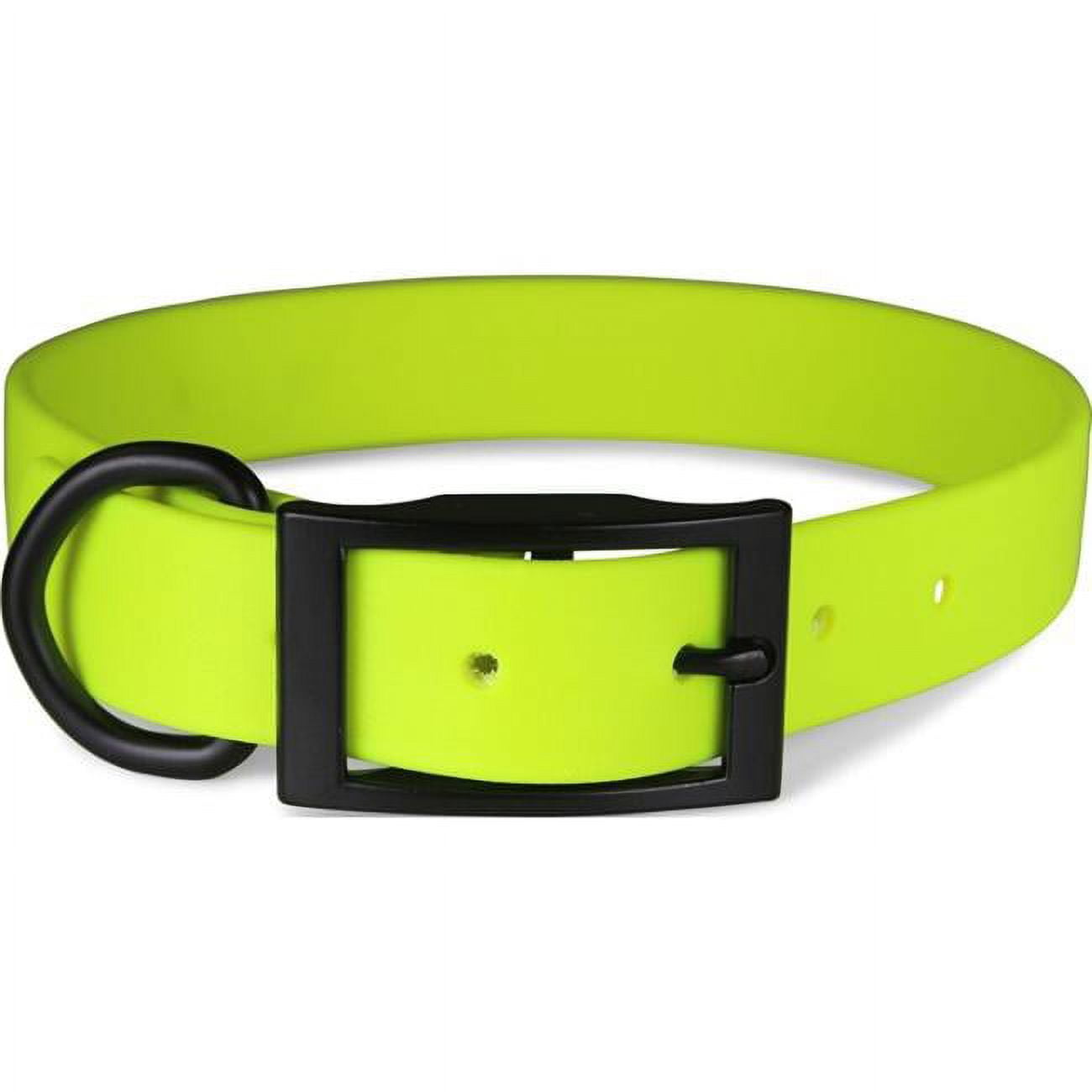 Picture of Leather Brothers B100A-NYL20 1 x 20 in. Zeta Biothane Dog Collar with Black Hardware&#44; Black & Neon Yellow