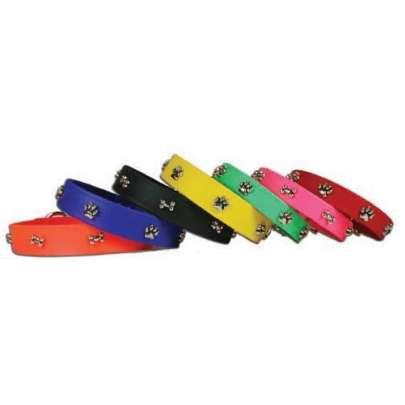 Picture of Leather Brothers B100A-RB20 1 x 20 in. Zeta Biothane Dog Collar with Black Hardware&#44; Black & Ruby