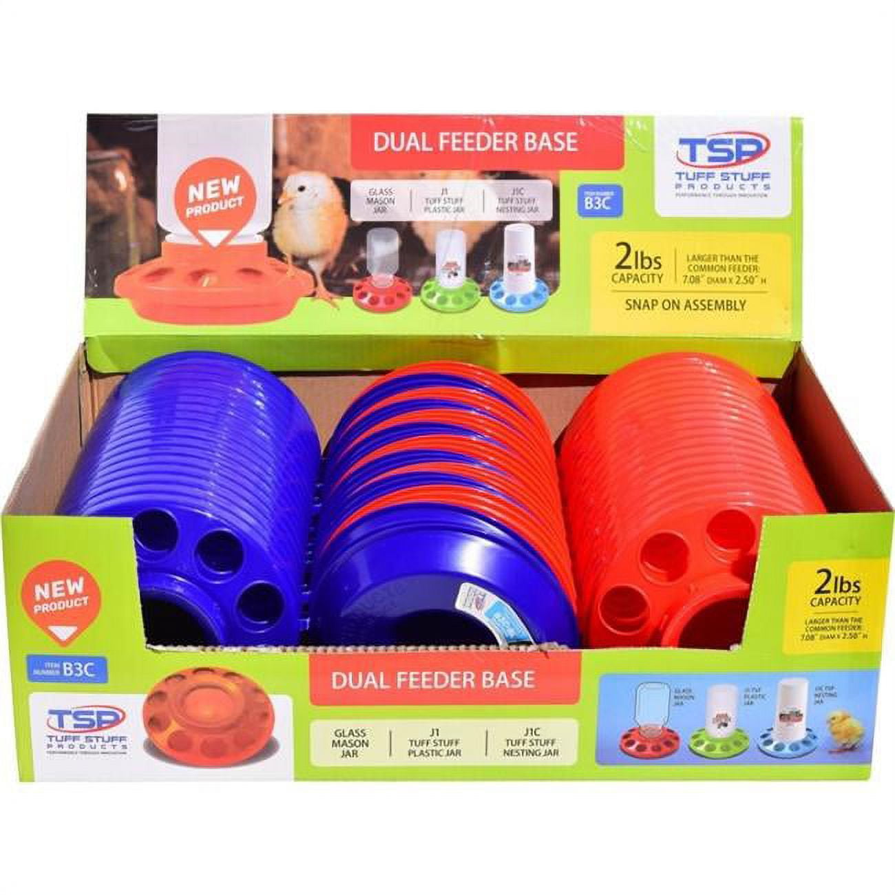 Picture of Tuff Stuff Products B3C-SK1 Dual Feeder Base&#44; Blue & Red