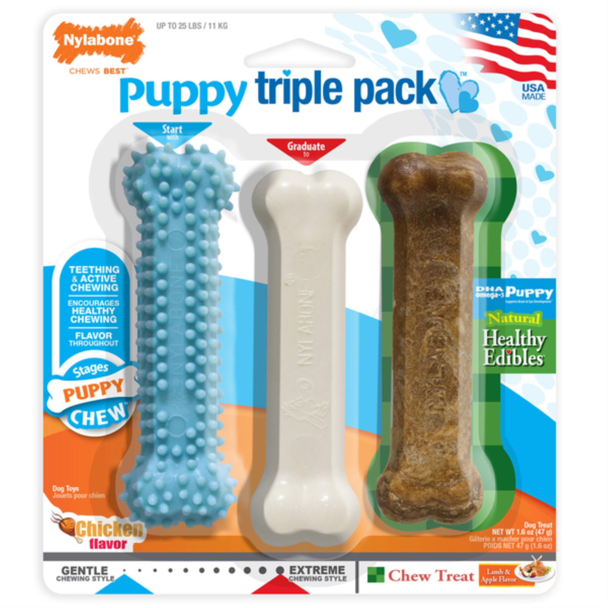 Picture of TFH Publications NPW103VPP Regular Puppy Chew Stages Triple Pack, Pack of 2