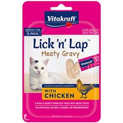 Picture of Vitakraft Pet Product 58815 Lick N Lap Meaty Gravy with Chicken Flavor Cat Treats