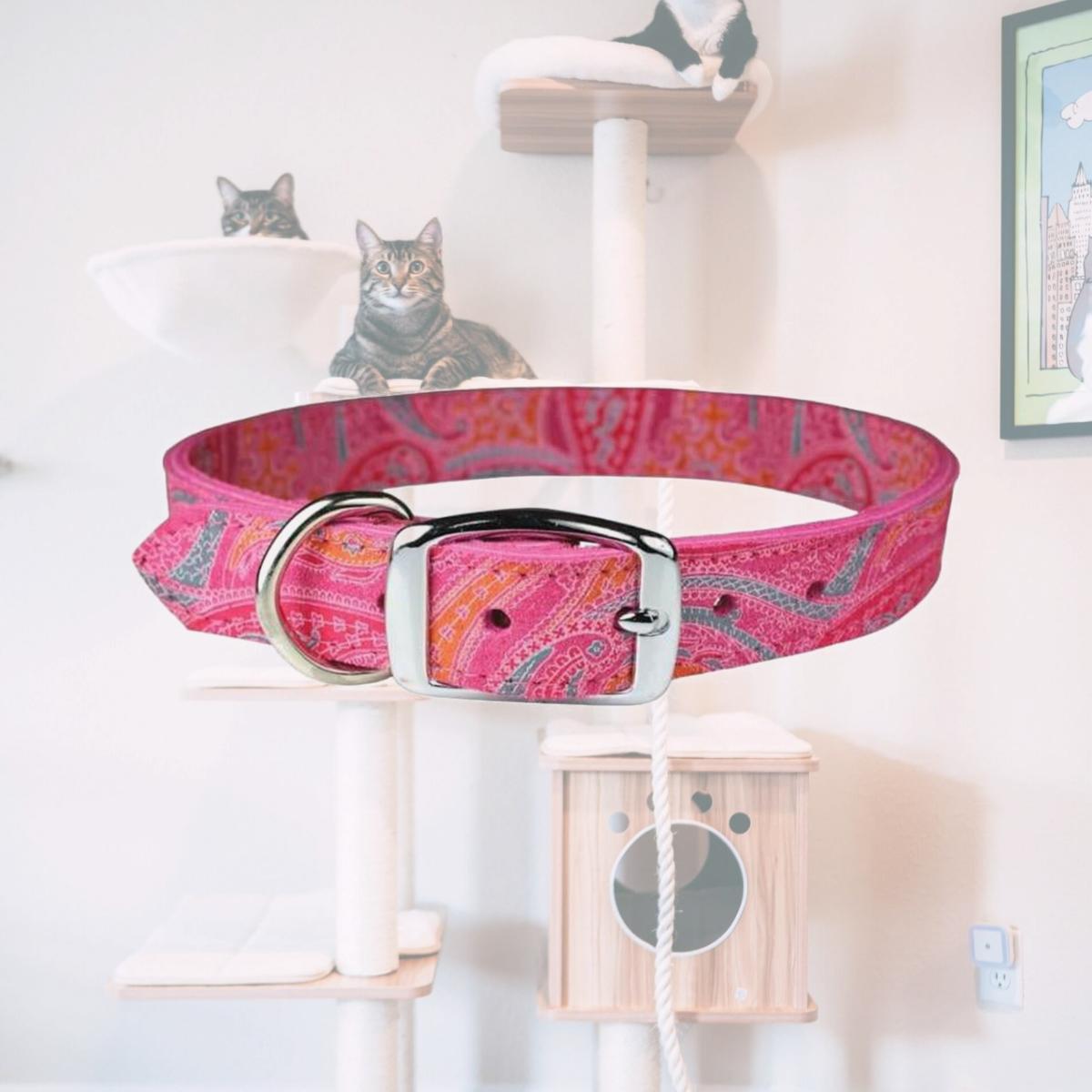 Picture of Leather Brothers 6247-PK20 0.75 x 20 in. Paisley Dog Collar, Pink