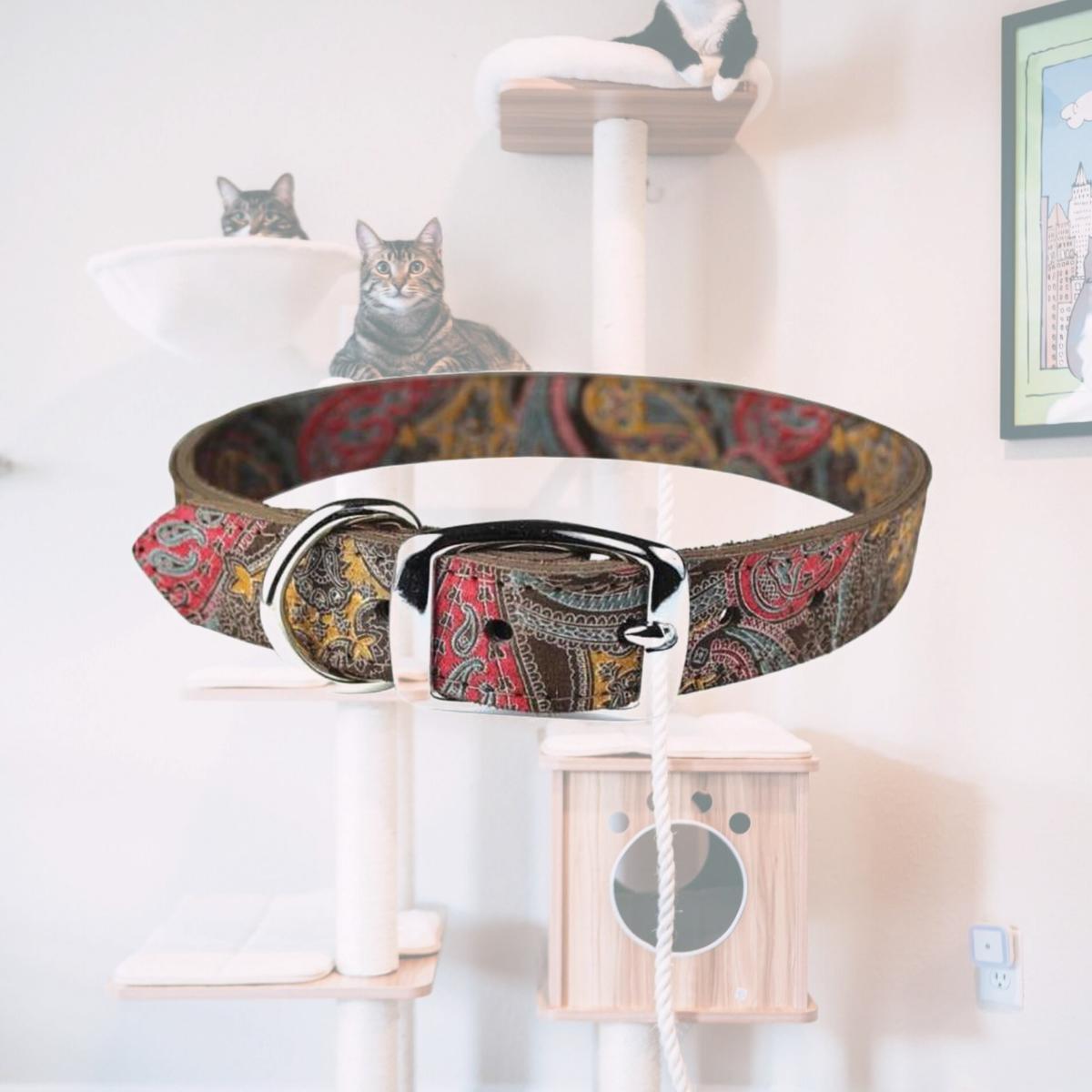 Picture of Leather Brothers 6248-CH22 1 x 22 in. Paisley Dog Collar, Chocolate