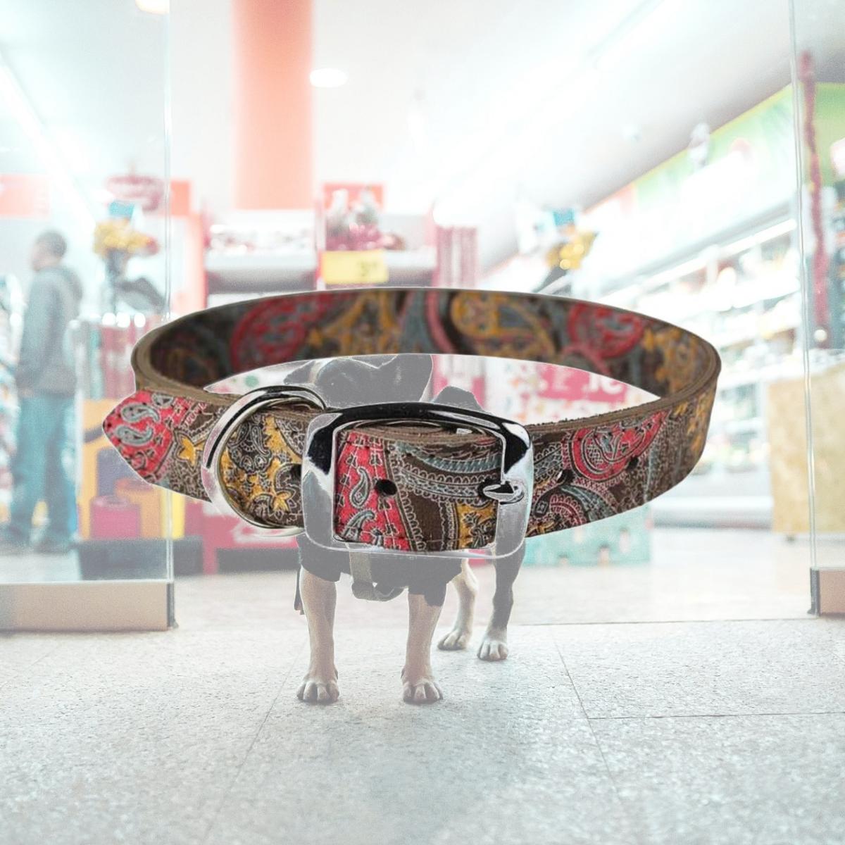 Picture of Leather Brothers 6248-CH26 1 x 26 in. Paisley Dog Collar, Chocolate