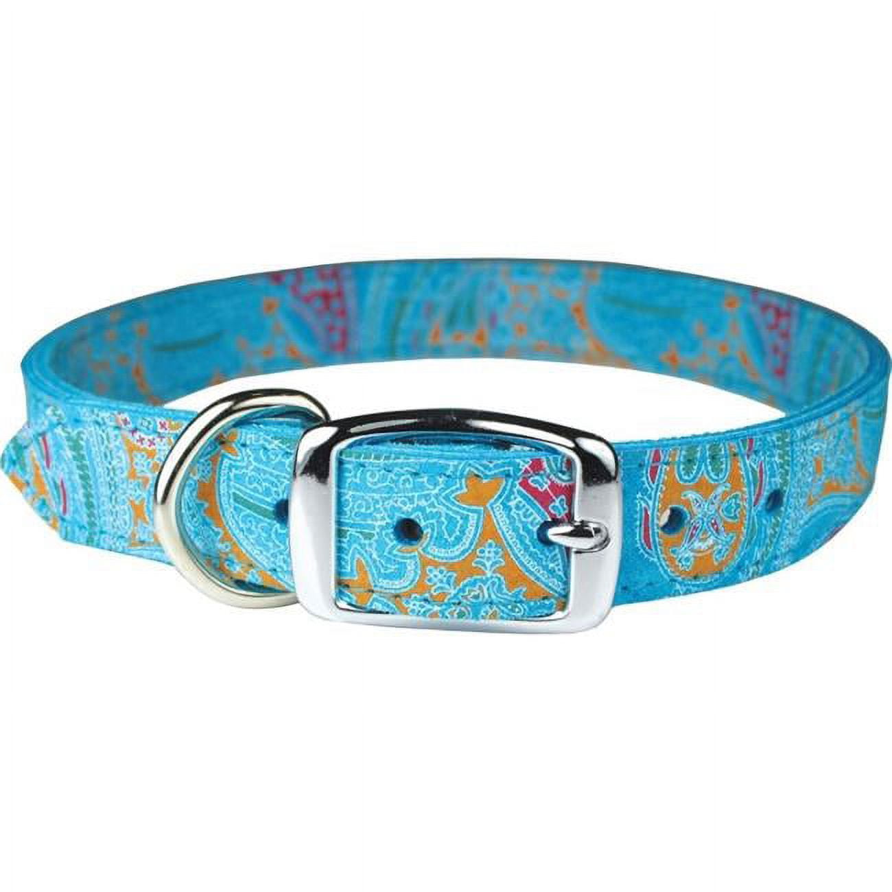 Picture of Leather Brothers 6248-TQ24 1 x 24 in. Paisley Dog Collar, Turquoise