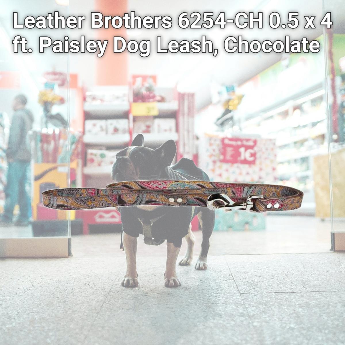 Picture of Leather Brothers 6254-CH 0.5 x 4 ft. Paisley Dog Leash, Chocolate