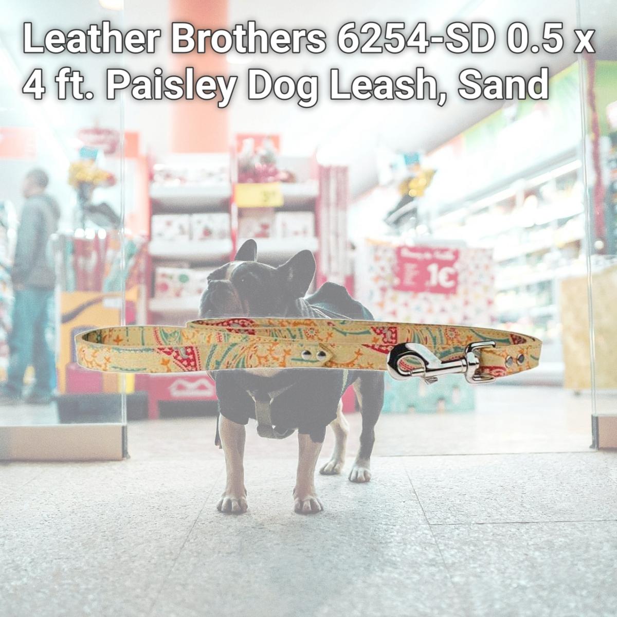 Picture of Leather Brothers 6254-SD 0.5 x 4 ft. Paisley Dog Leash, Sand