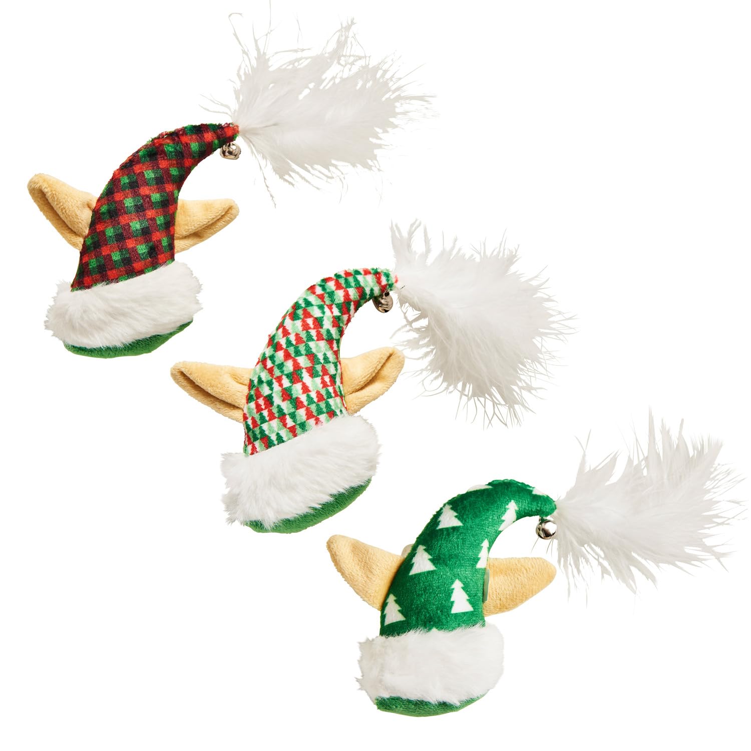 52178 4 in. Spot Holiday Elfhat Catnip Toys, Assorted Color