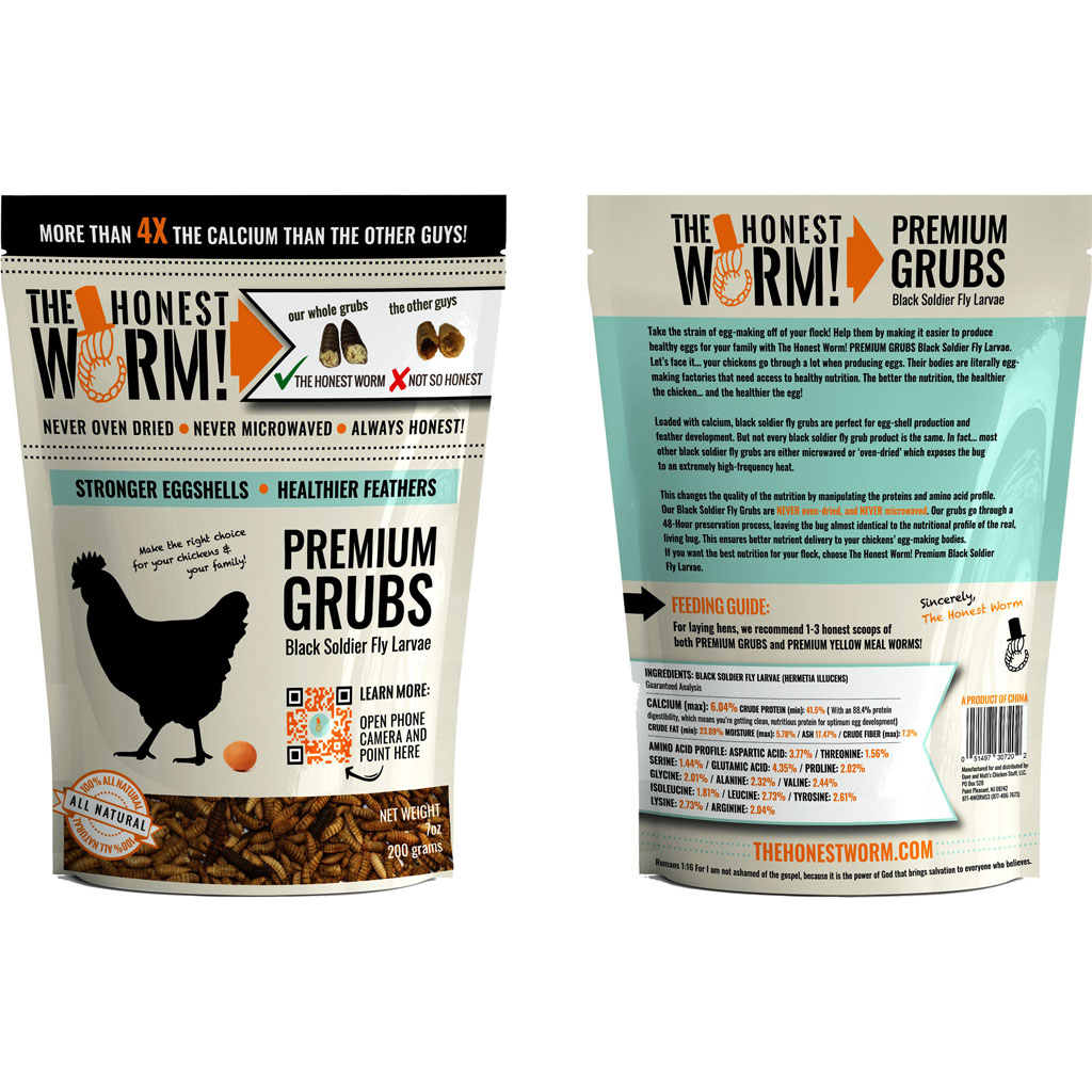Picture of The Honest Worm 32795 16 oz BSFL Premium Grubs - Case of 16