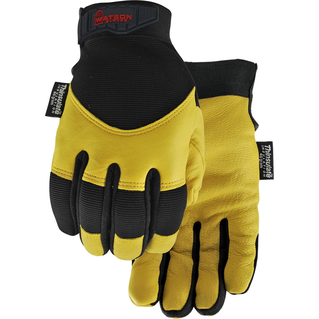 9005W-L Mens Winter Flextime Waste Not Fabric Work Glove, Black - Large