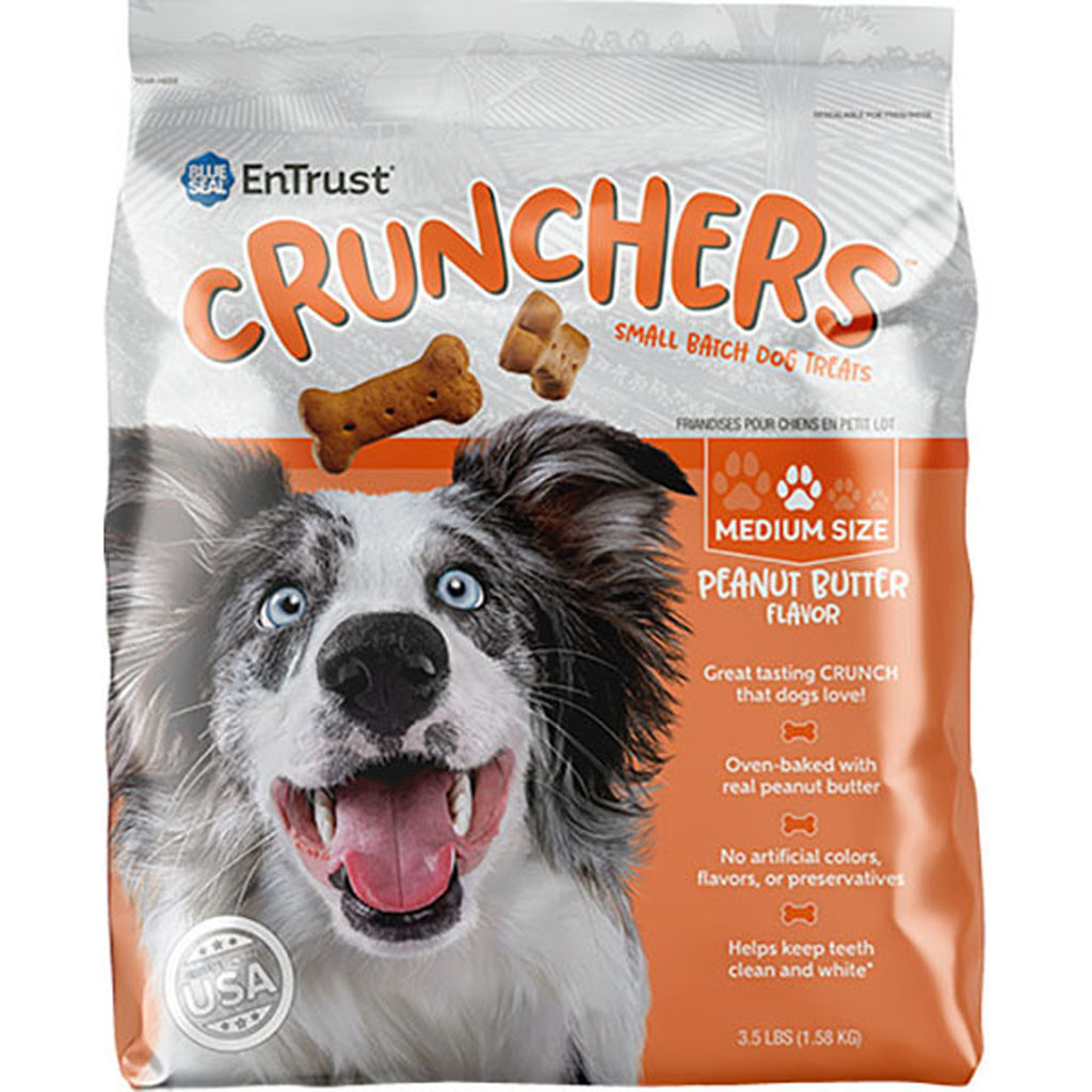 Picture of Blue Seal 8070 Entrust Crunchers Small Batch Dog Treats - Peanut Butter - Medium - 3.5 lbs - Case of 6