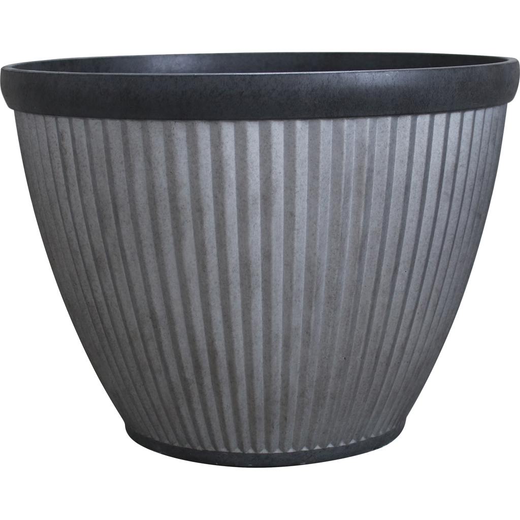 Westlake Round Pleated Planter - Silver - 20 in. - Lightweight & Durable