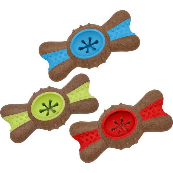 Picture of Multipet 51405 5.5 in. Bamboo Chews Bone Nylon & TPR Toy 