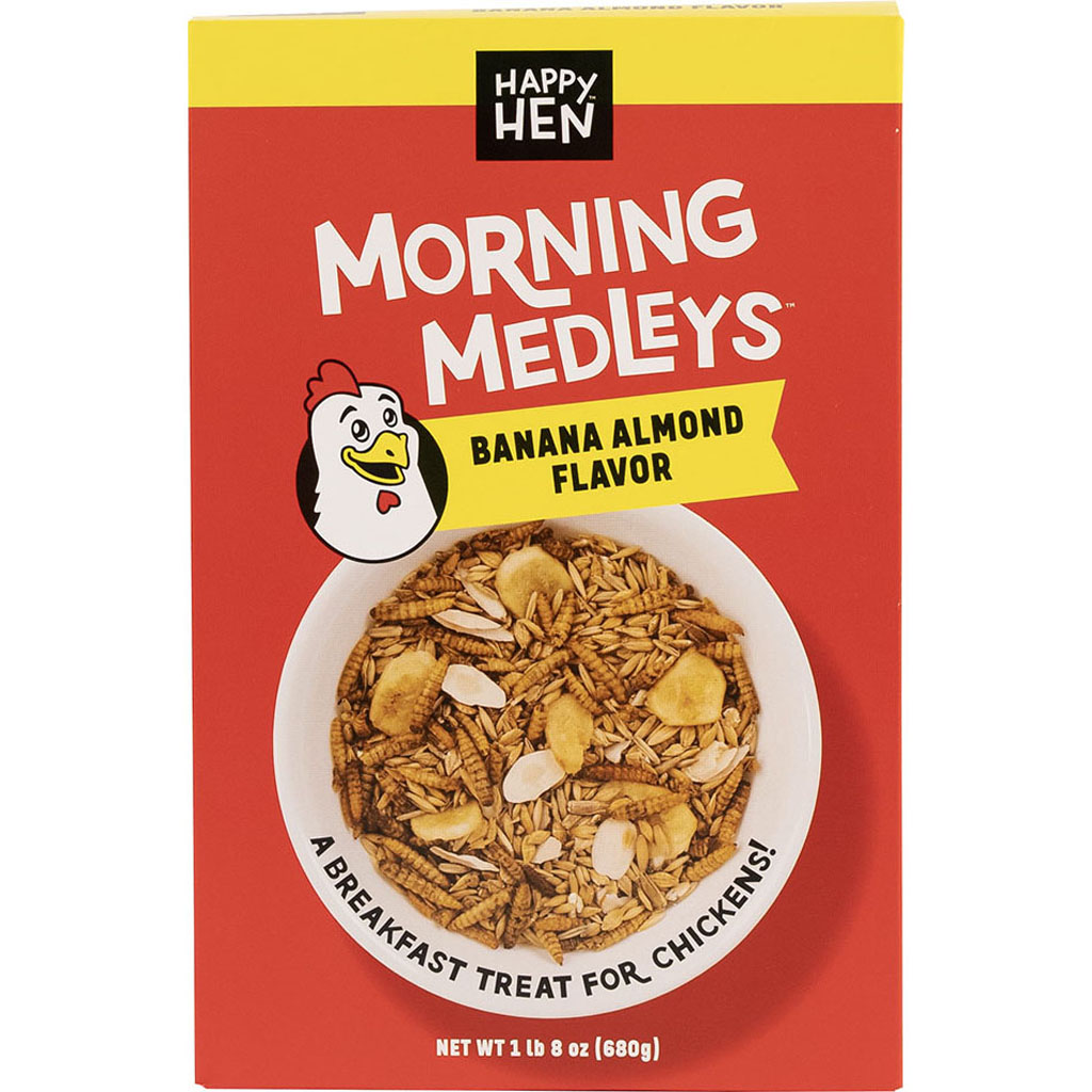 Picture of Happy Hen Treats 089-17028 Morning Medley Treats for Chickens - Banana & Almond - 1.5 lbs - Case of 6