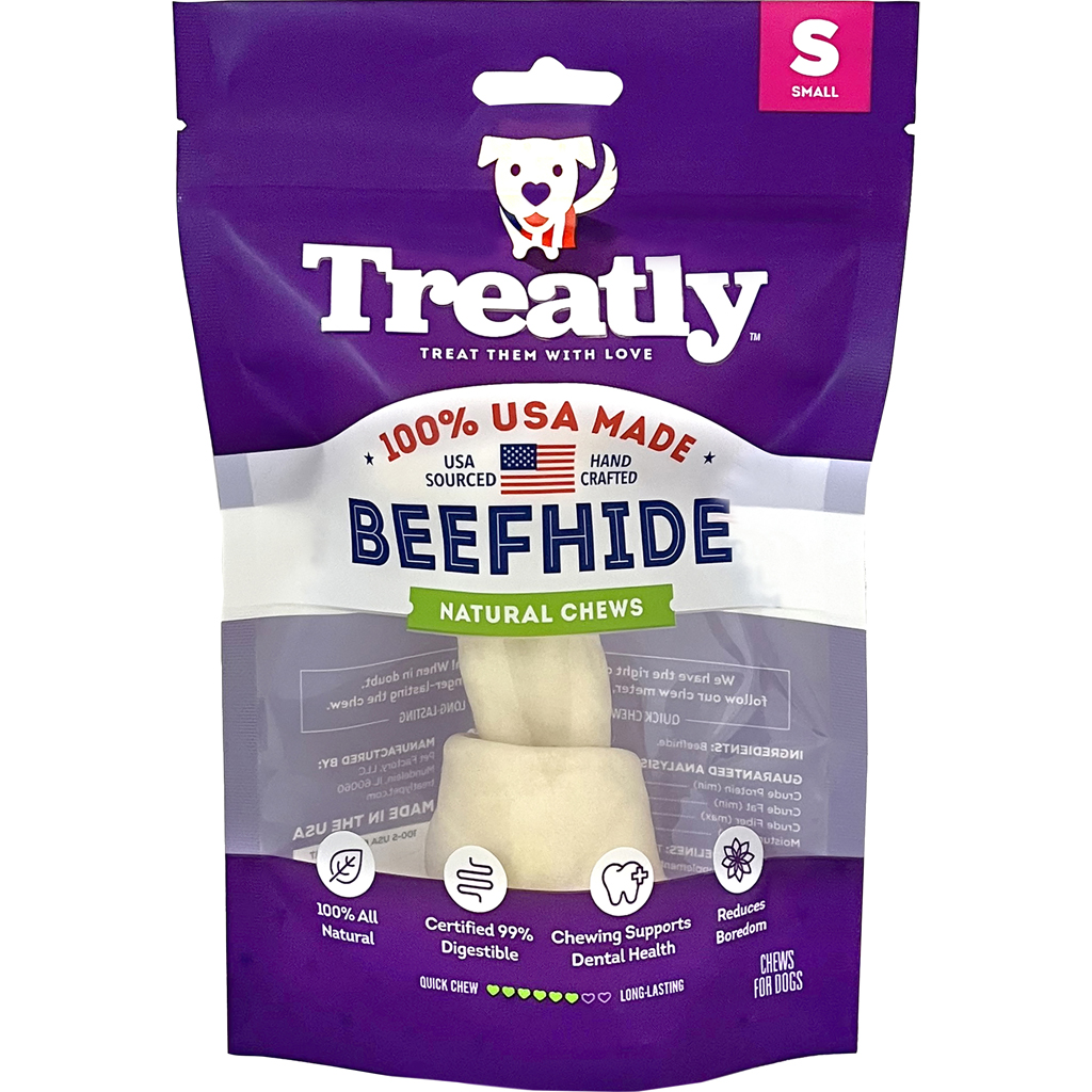 Picture of Treatly 12100 5 in. 100 Percent USA Beef Hide Bone with Header Card - Natural - Case of 72