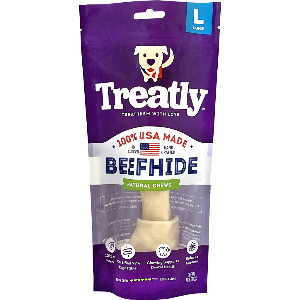 Picture of Treatly 12104 9 in. 100 Percent USA Beef Hide Bone with Header Card - Natural - Case of 42